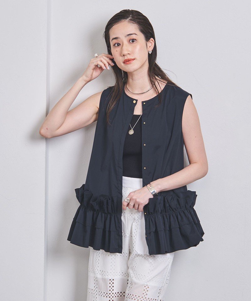 SALE／30%OFF】UNITED ARROWS P ギャザー ノースリーブ ブラウス 