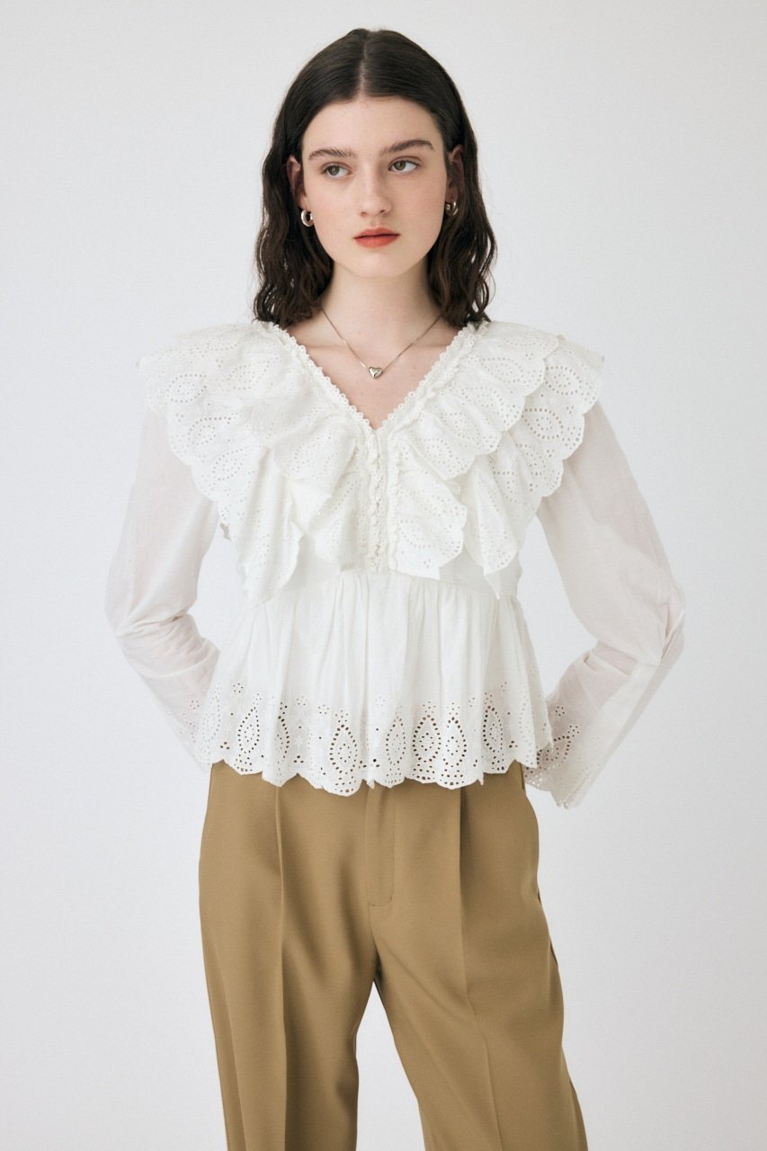 楽天市場】【SALE／30%OFF】EYELET CAPSLEEVE ブラウス MOUSSY