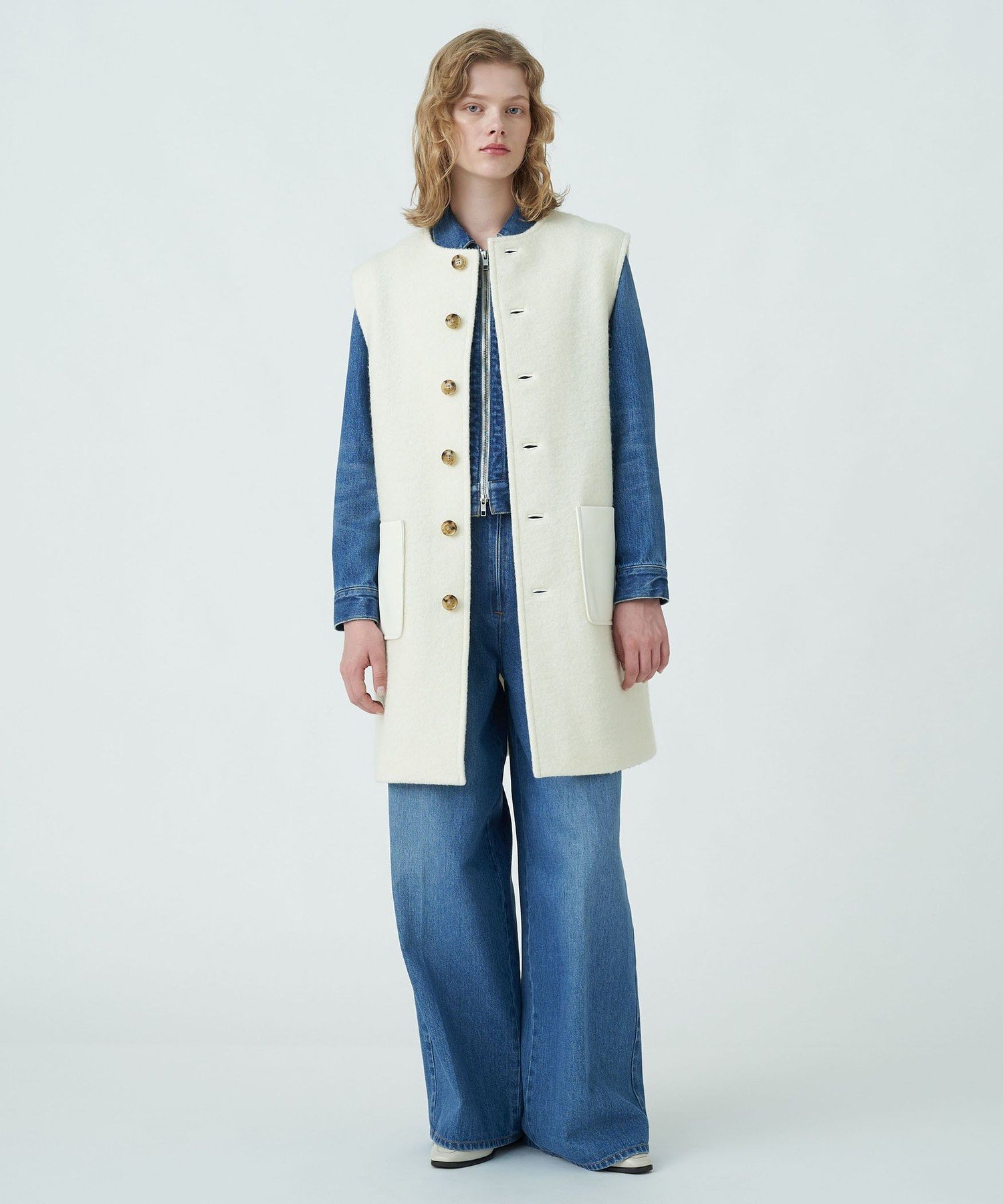 SALE／30%OFF】MACPHEE シープパイル クルーネックジレ 