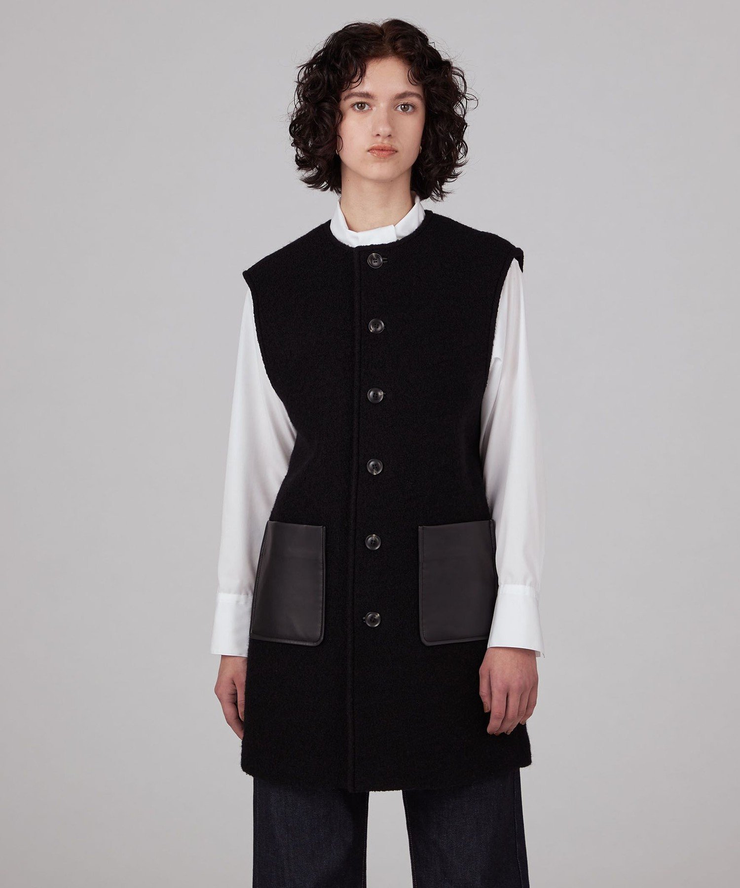 SALE／30%OFF】MACPHEE シープパイル クルーネックジレ 