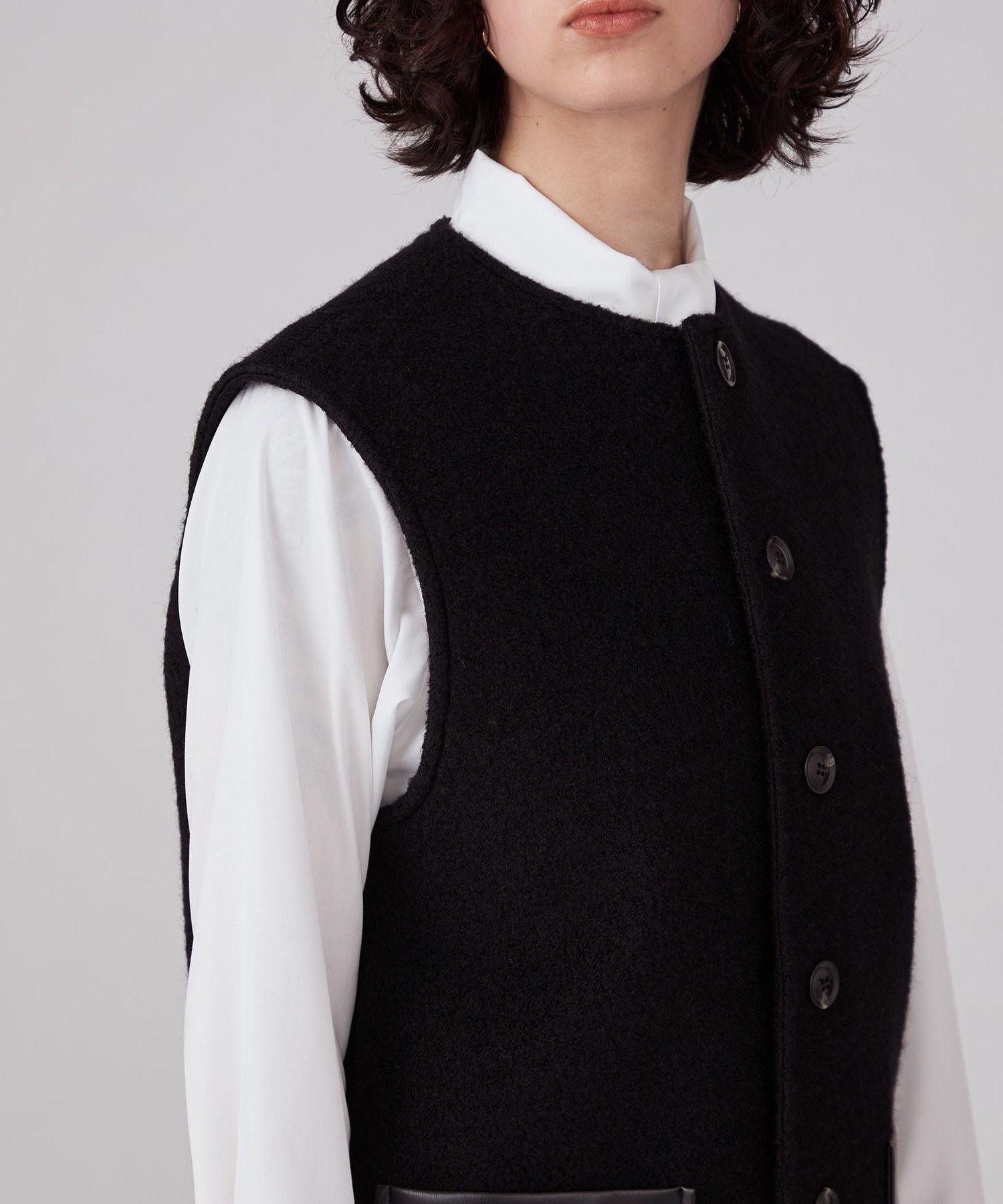 SALE／30%OFF】MACPHEE シープパイル クルーネックジレ 