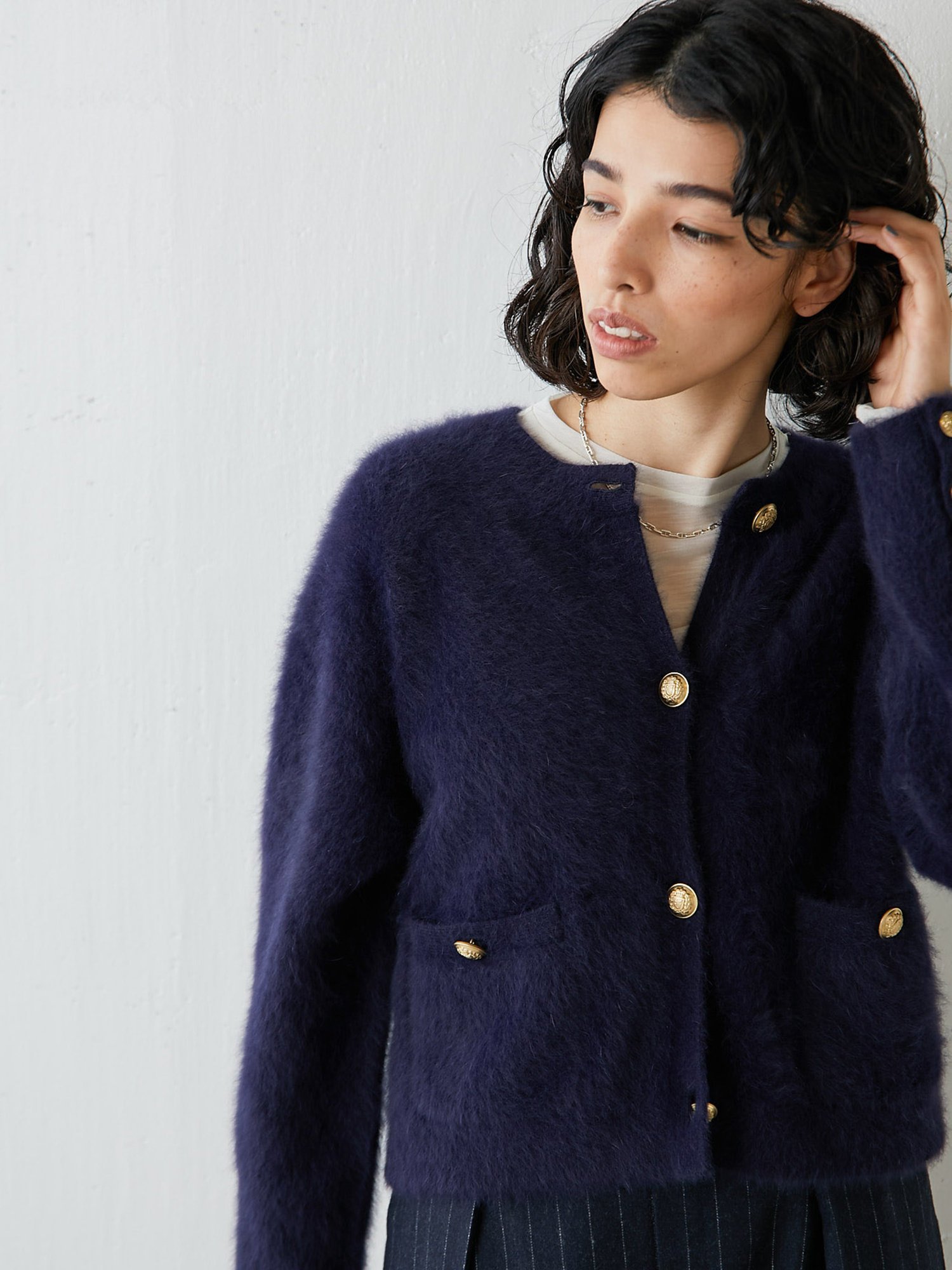 Whim Gazette FOXEYボタンカーディガン ウィム ガゼット トップス 