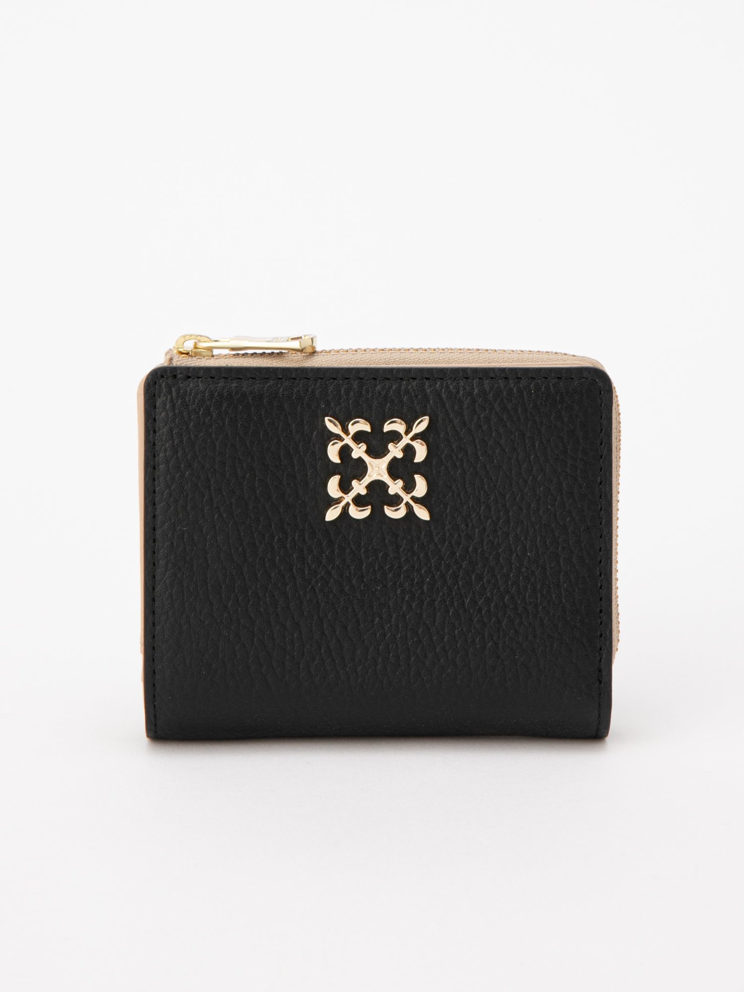 russet 【名品】モノグラムプレートハーフウォレット ラシット 財布