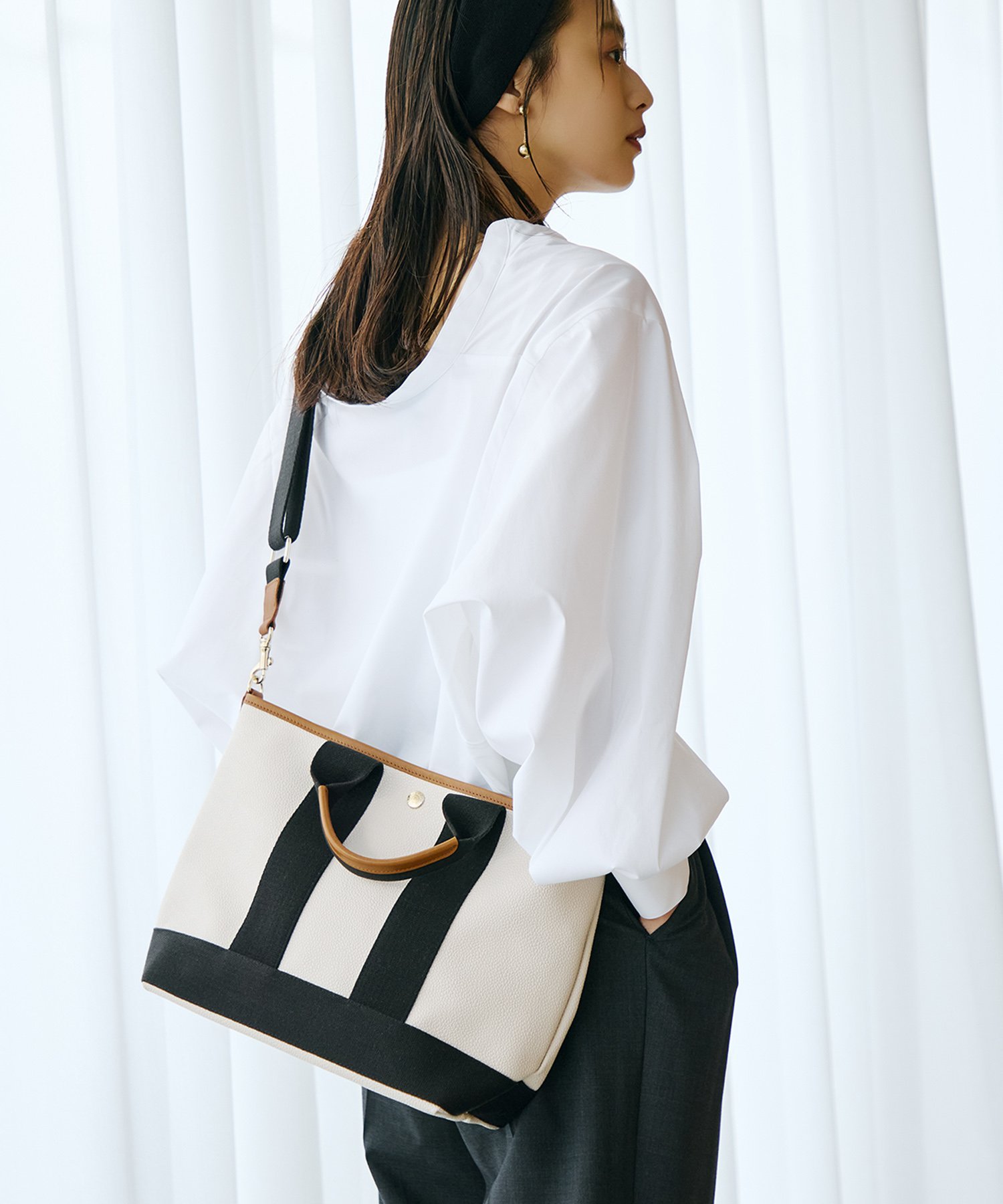 スコッチグレイン ネオレザー トート バッグ ショルダー付き