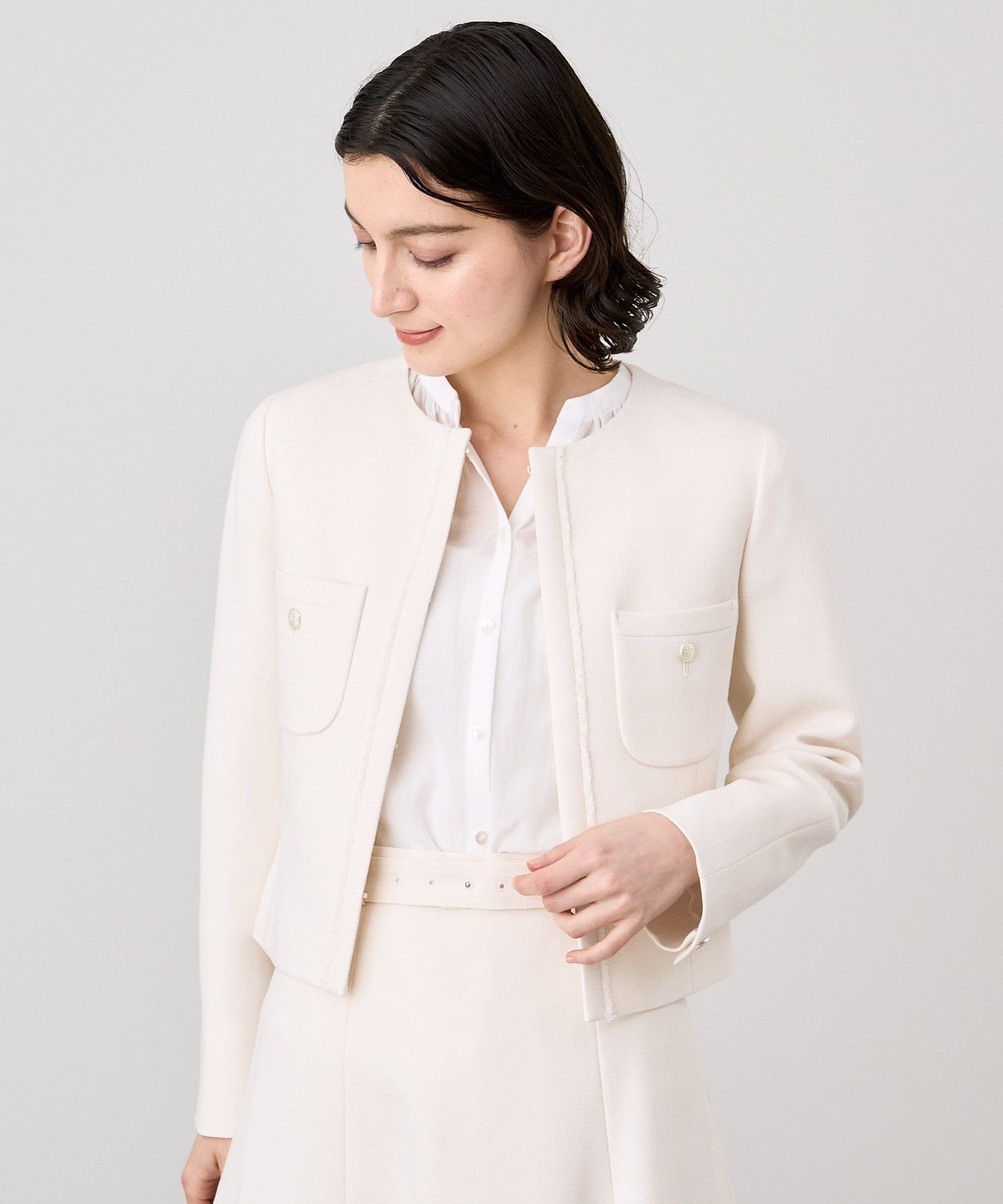 SALE／50%OFF】ANAYI 【セットアップ対応商品】ライトスラブクルー