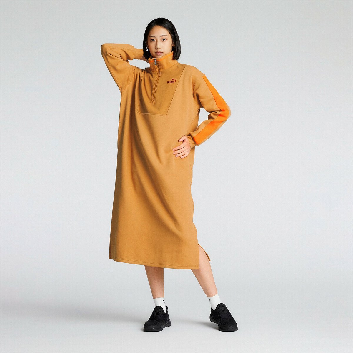PUMA プーマ ワンピースダウン80% フェザー20% レディース サイズL セール】PUMA プーマ ウィメンズ CORE HERITAGE MX ロングドレス