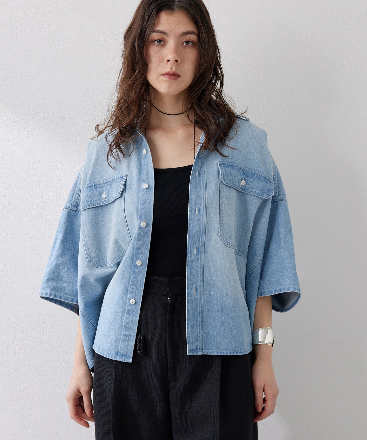 Whim Gazette DENIMドルマンシャツ ウィム ガゼット トップス シャツ