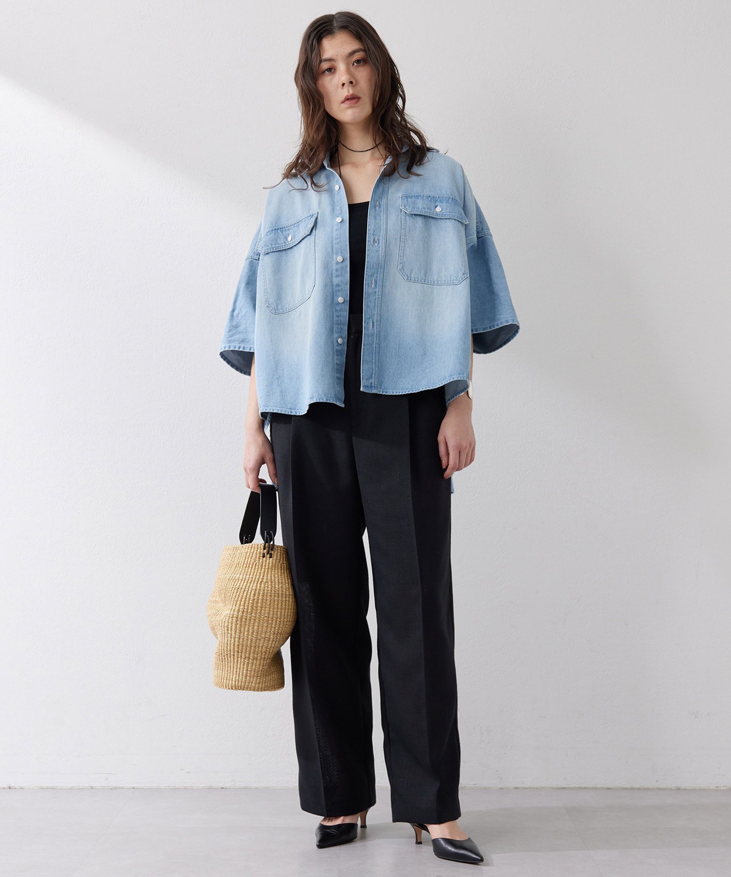Whim Gazette DENIMドルマンシャツ ウィム ガゼット トップス シャツ 