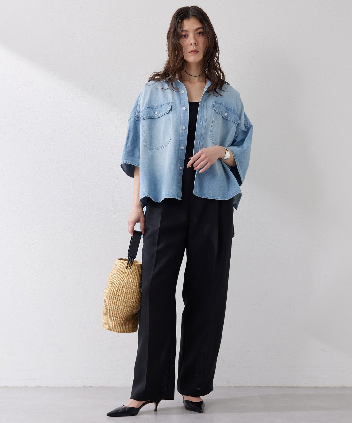 Whim Gazette DENIMドルマンシャツ ウィム ガゼット トップス シャツ