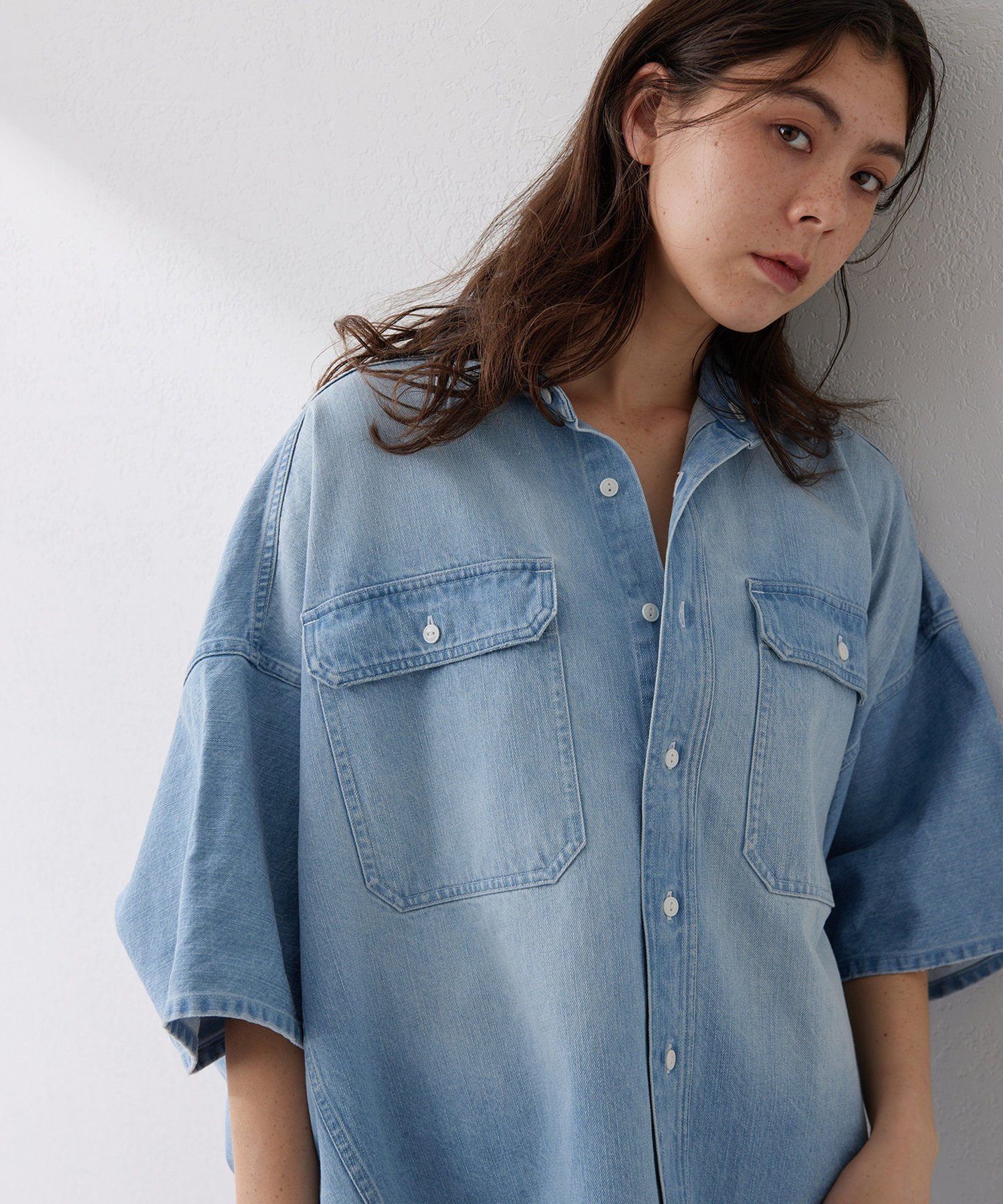 Whim Gazette DENIMドルマンシャツ ウィム ガゼット トップス シャツ 