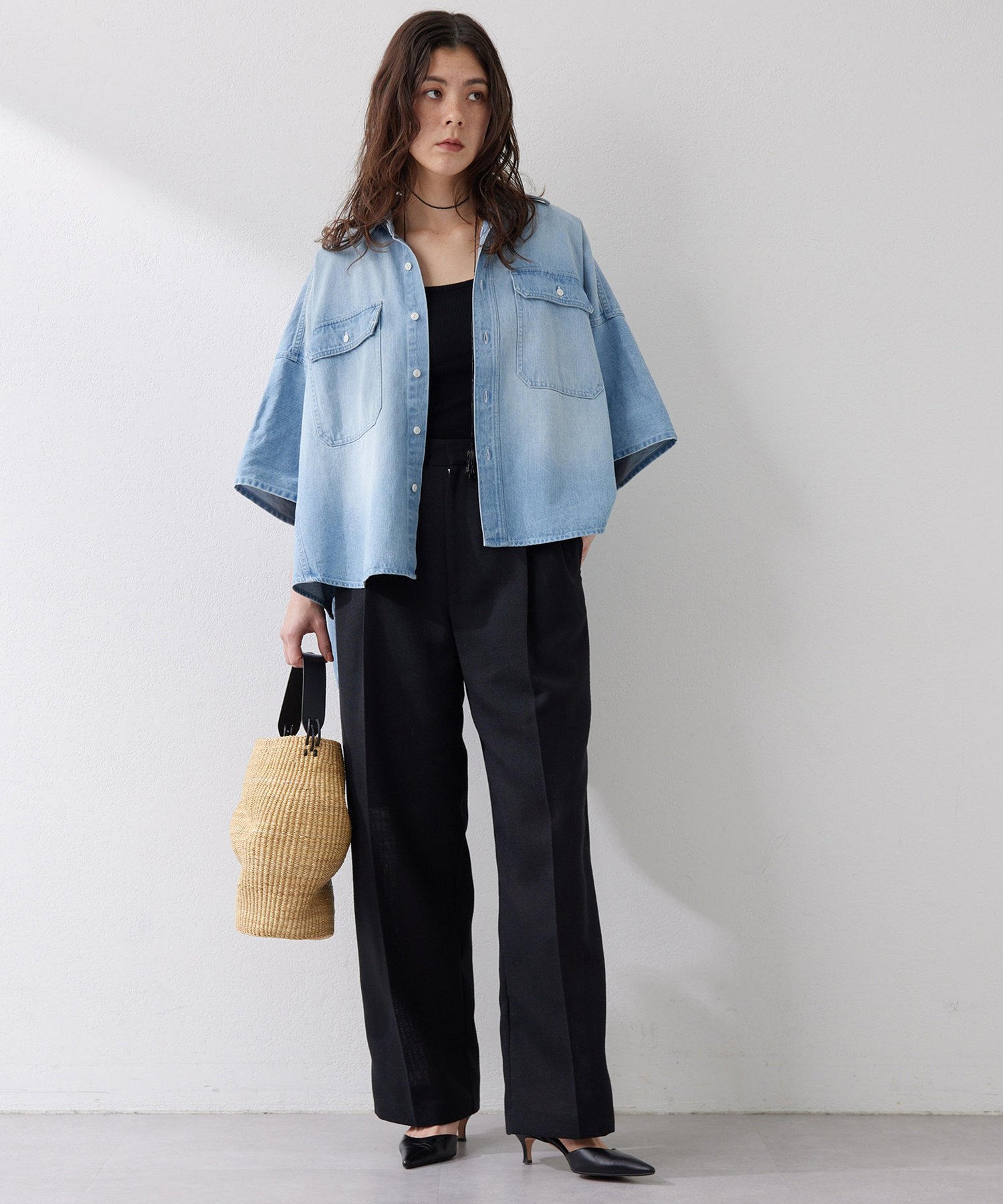 Whim Gazette DENIMドルマンシャツ ウィム ガゼット トップス シャツ
