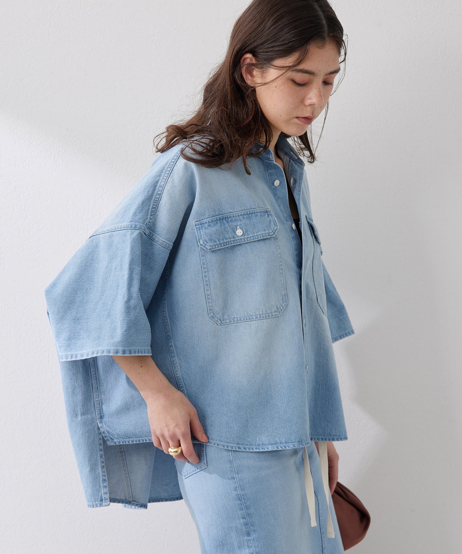 ウィムガゼット　デニムドルマンシャツ Whim Gazette DENIMドルマンシャツ ウィム ガゼット トップス シャツ