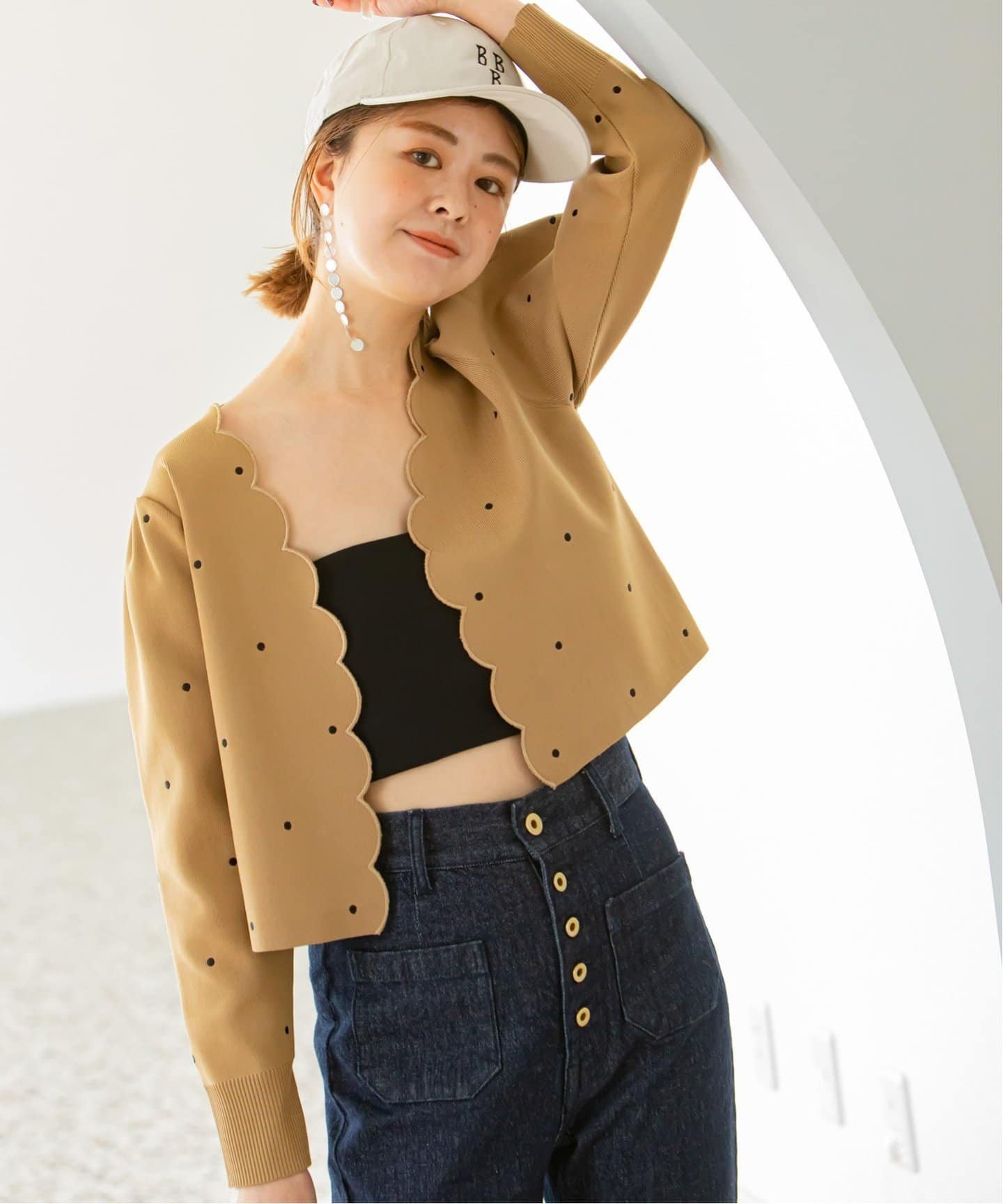 U by SPICK&SPAN ドット刺繍ニットカーディガン ユーバイス U by SPICK&SPAN ドット刺繍ニットカーディガン ユーバイス