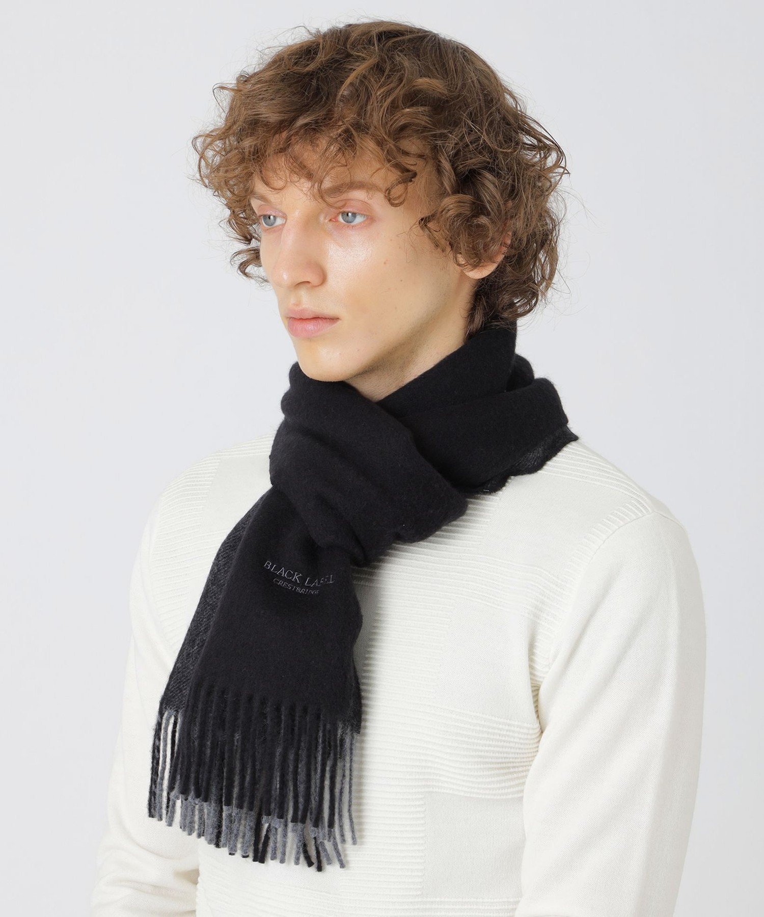 ブラックレーベルクレストブリッジ ジョンストンズオブエルガン カシミヤ マフラー ジョンストンズオブエルガン×ブラックレーベルクレストブリッジ