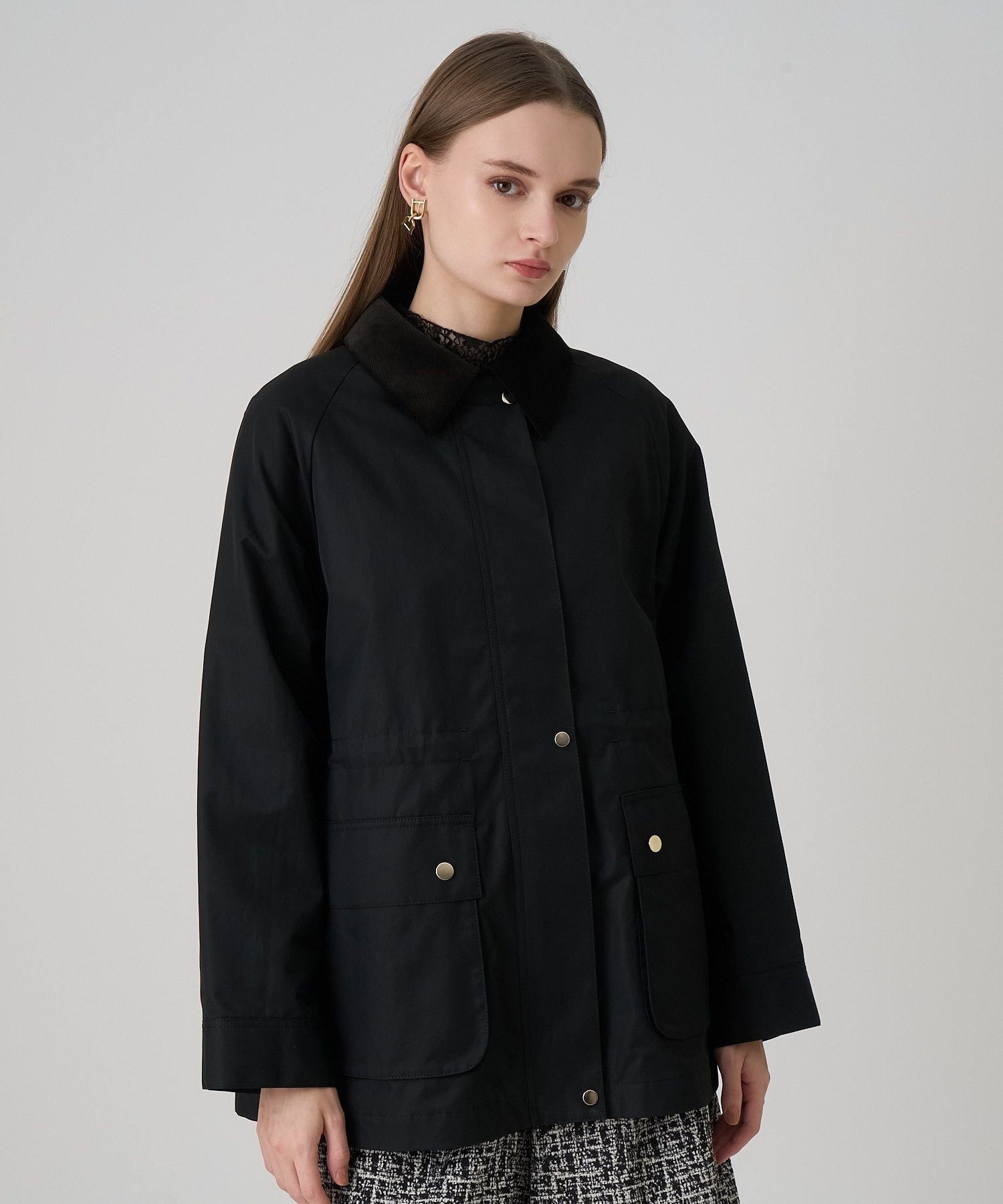 コットンナイロンギャバ2WAYコート