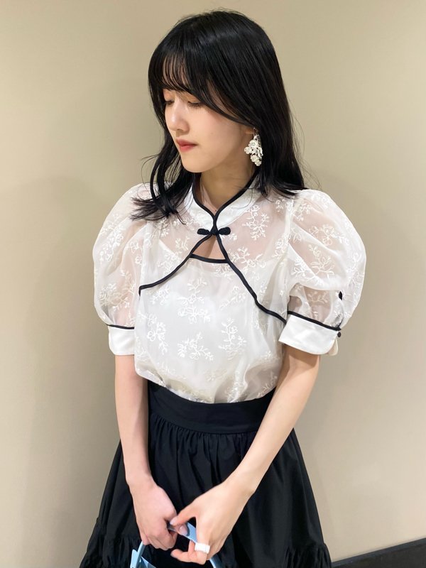 リリーブラウン LILY BROWN Lilybellスイッチングブラウス黒新品 LILY BROWN（リリーブラウン）の「Lilybellスイッチングブラウス