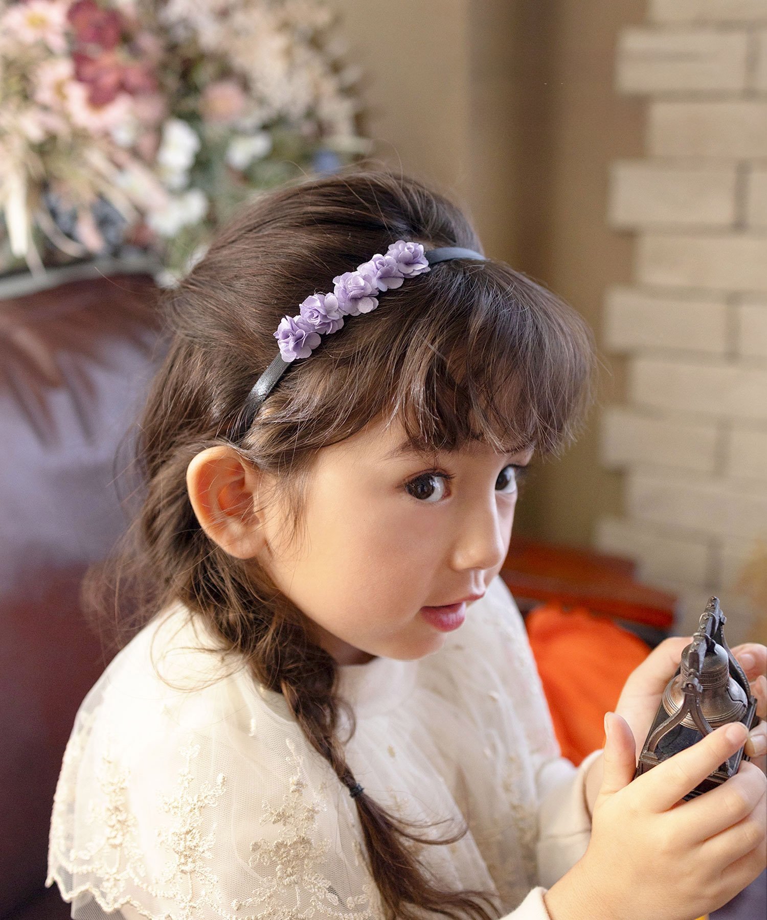 Rora Rora エミリア カチューシャbr(ハンドメイド) ローラ ヘアアクセサリー カチューシャ・ヘアバンド レッド パープル画像