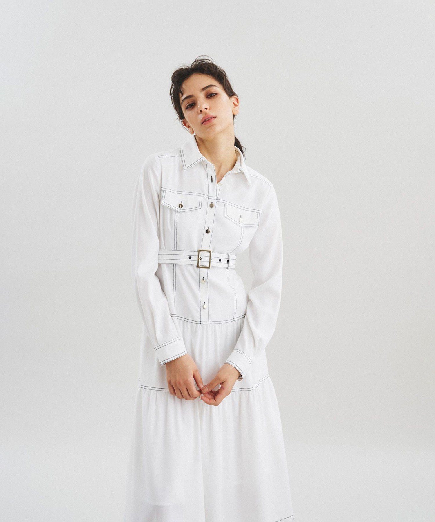 SALE／60%OFF】GRACE CONTINENTAL 配色ステッチシャツワンピース