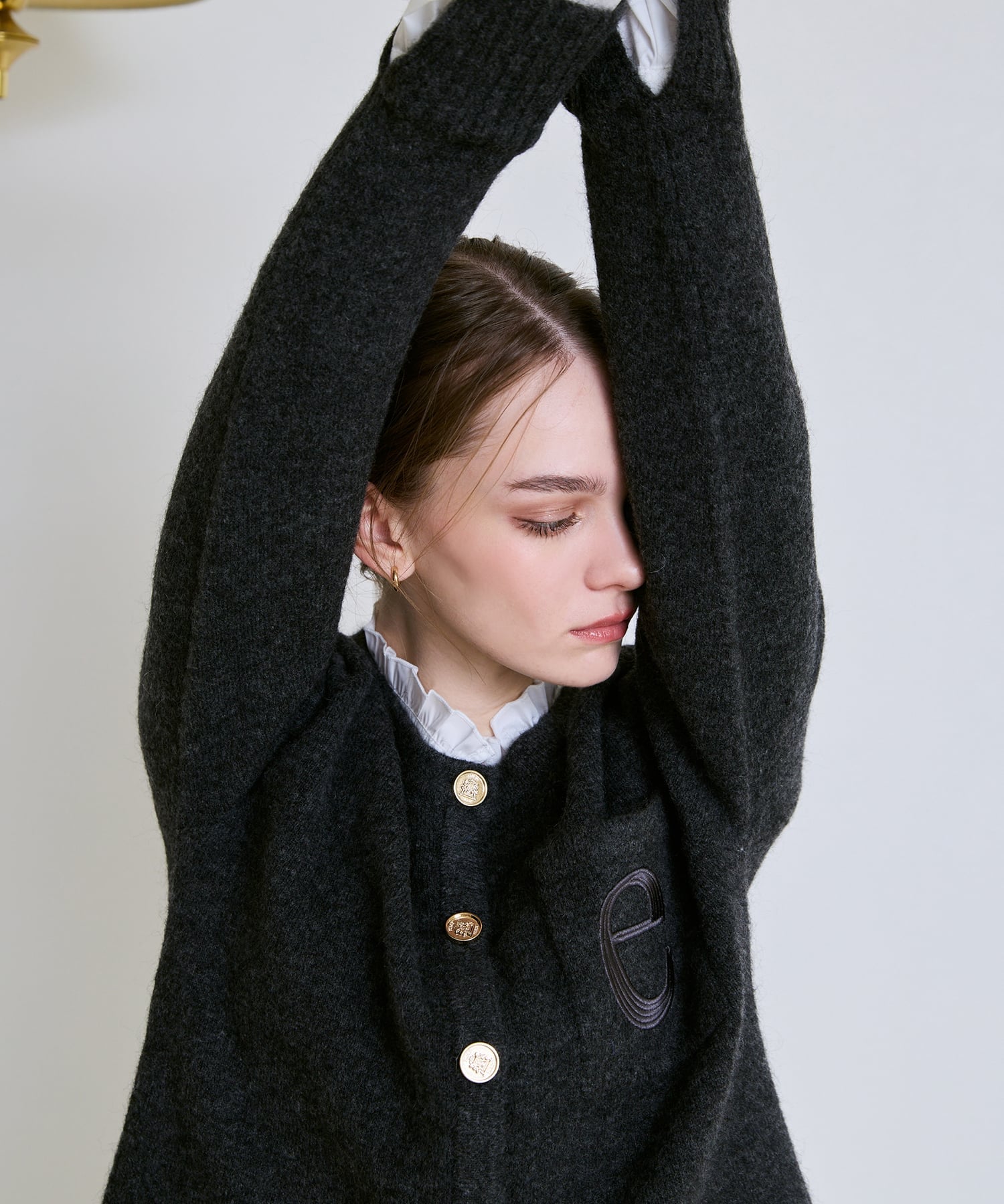 eimy istoire Attachedcollrモヘアカーディガン エイミーイストワール