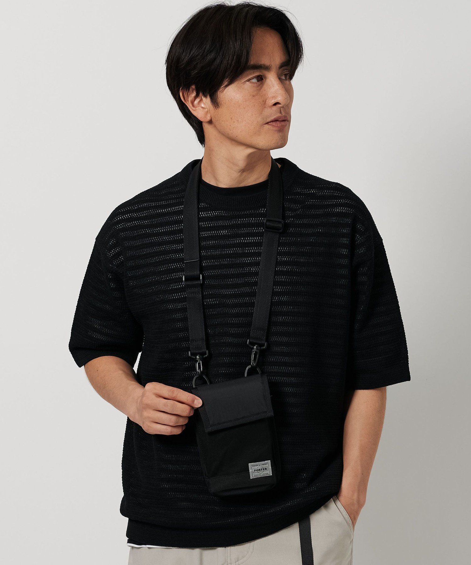 ポーター　BEAUTY&YOUTH別注　ウェストバッグ　黒 1270100001894_0101.jpg