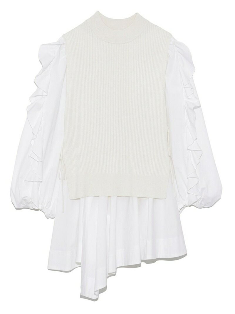 SALE／50%OFF】SNIDEL ニットドッキングパフスリブラウス