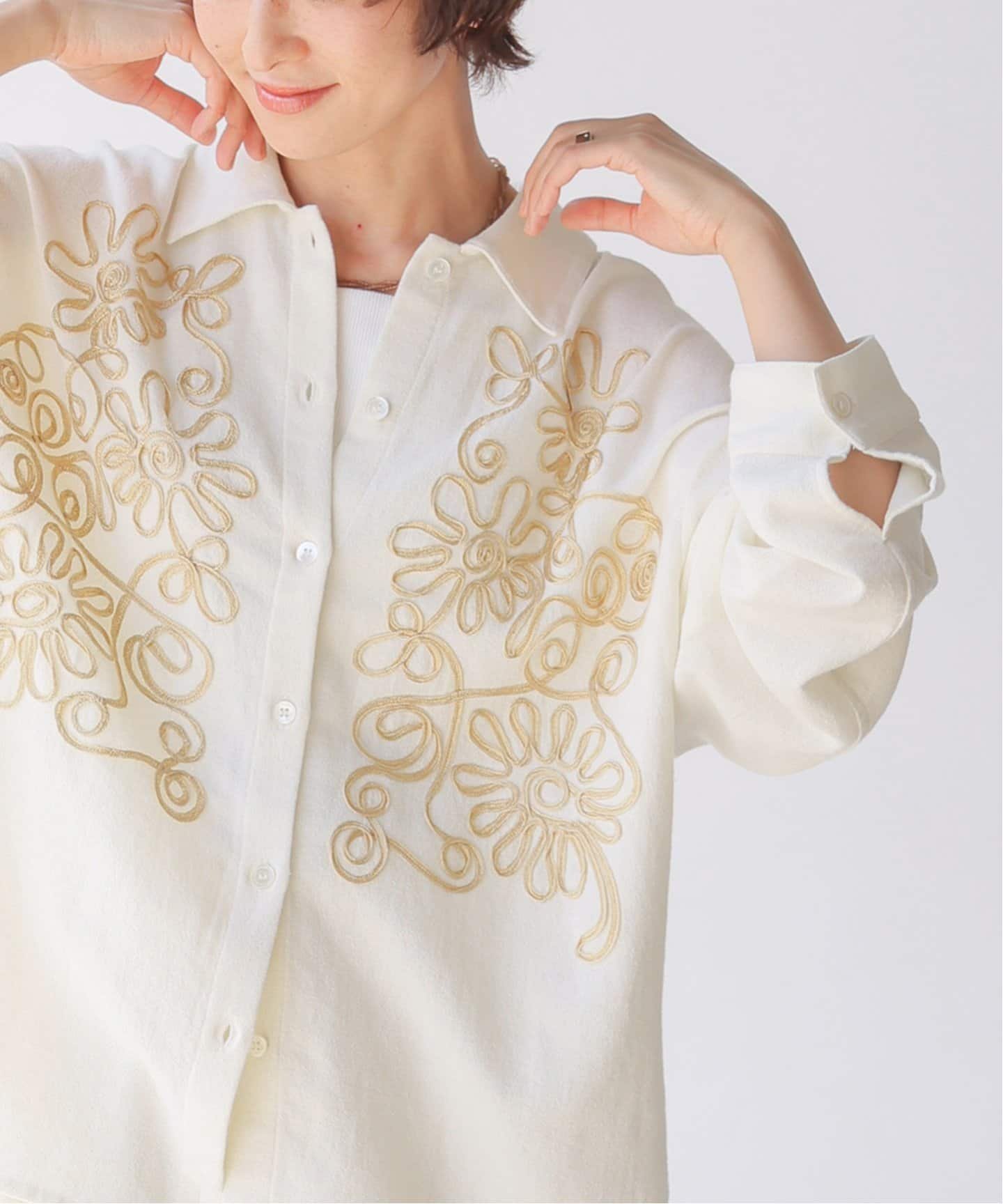 ジャーナルスタンダード　レリューム　
ノーカラーデニムジャケット ノーカラーシアーシャツ（シャツ/ブラウス）｜JOURNAL STANDARD