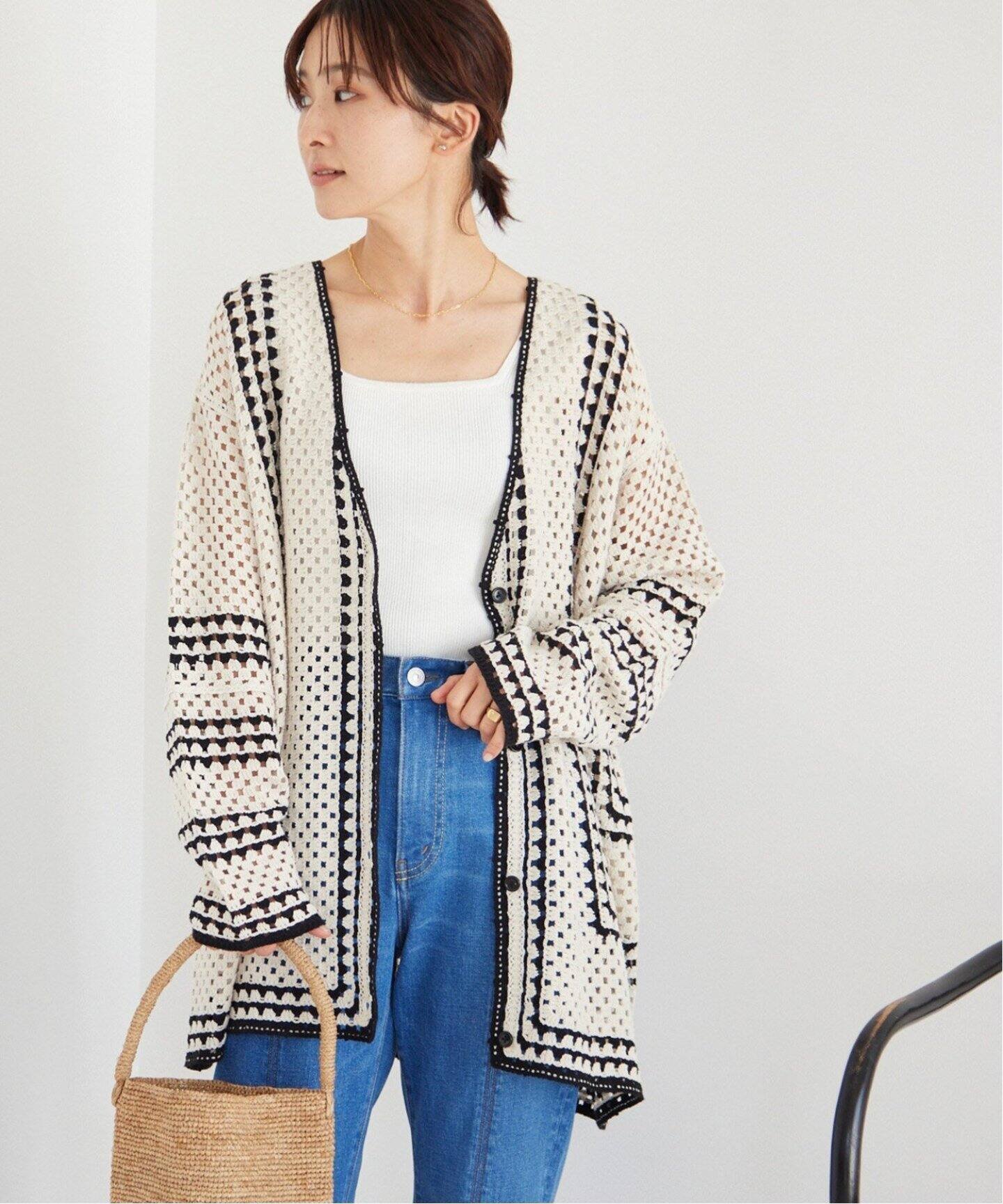 JOURNAL STANDARD relume 《追加3》クロシェラインVネックカーディガン 