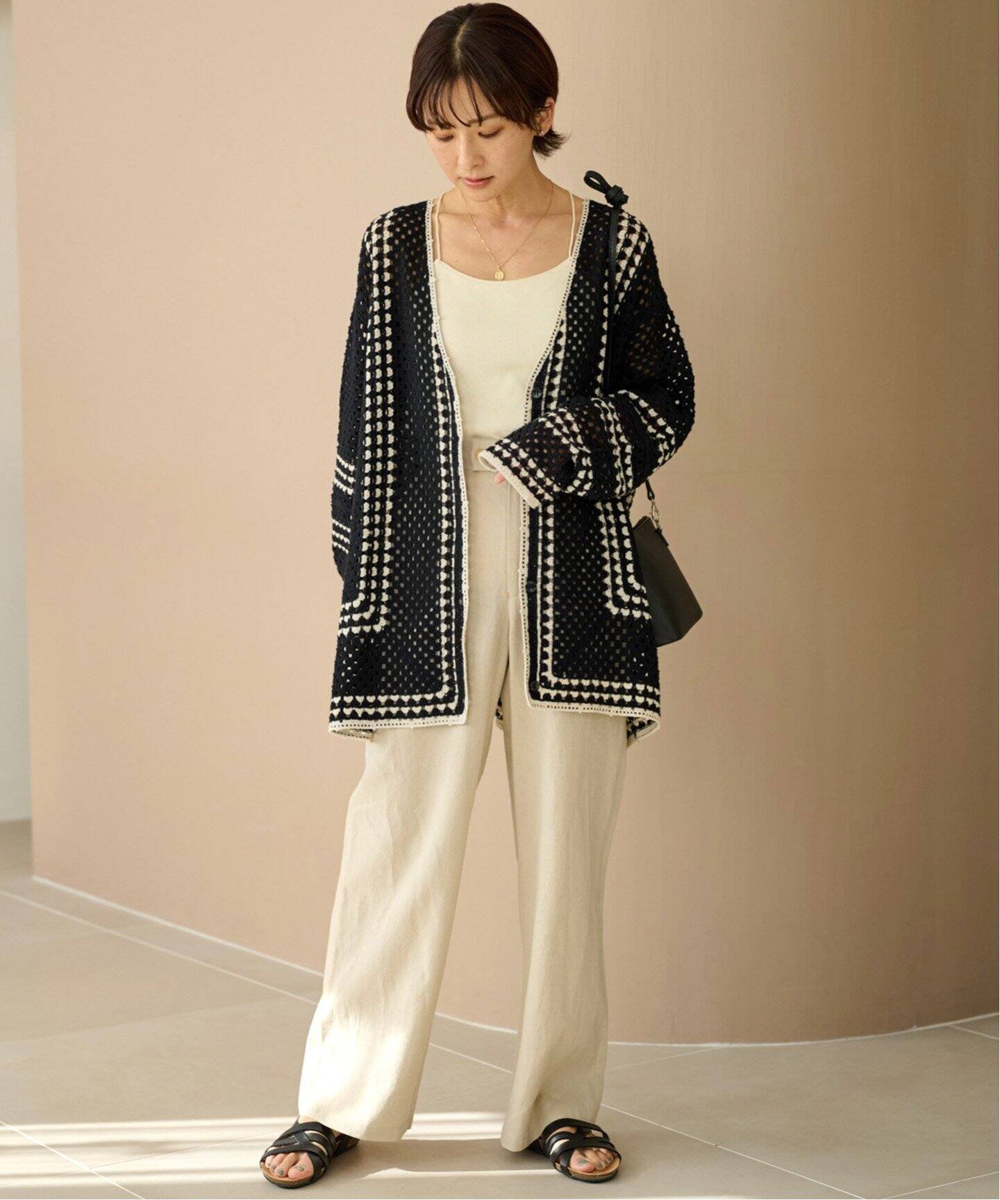 JOURNAL STANDARD relume 《追加3》クロシェラインVネックカーディガン 