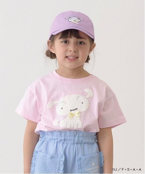 【SALE／40%OFF】Lycee mine 【クレヨンしんちゃん】【ソフトコットン】シロリボンTシャツ ナルミヤオンライン トップス カットソー・Tシャツ ピンク画像