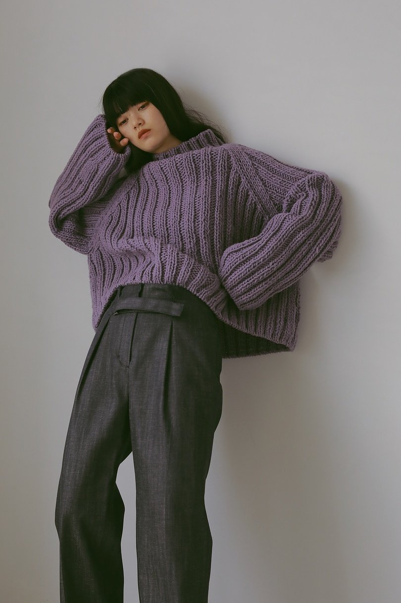 CASA FLINE ワイドリブハンドニットプルオーバー カーサフライン