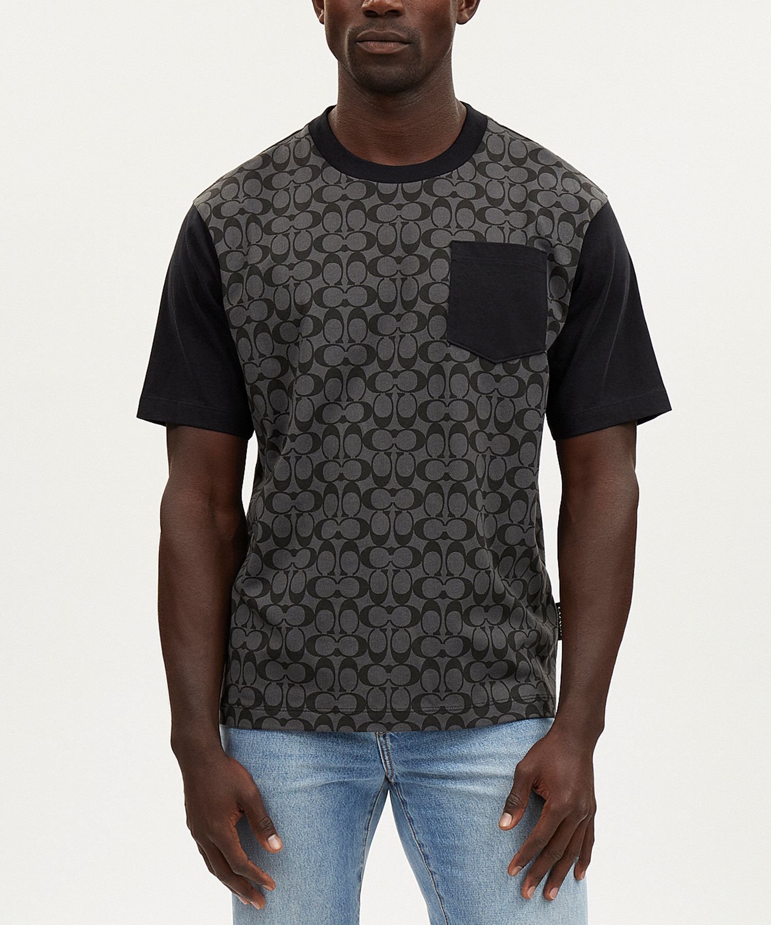 COACH コーチ Tシャツ デニム シグネチャー スクエア 半袖 国内 COACH OUTLET｜【公式】デニム シグネチャー スクエア Tシャツ