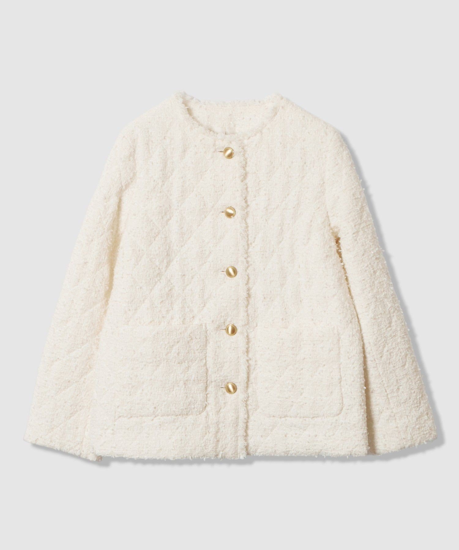 【SALE/40%OFF】ANAYI フラッグツイードキルティングコート アナイ ジャケット・アウター その他のジャケット・アウター ブラック ホワイト【送料無料】