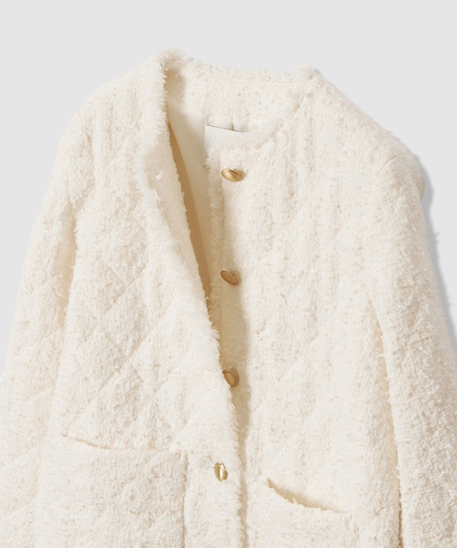 【SALE/40%OFF】ANAYI フラッグツイードキルティングコート アナイ ジャケット・アウター その他のジャケット・アウター ブラック ホワイト【送料無料】