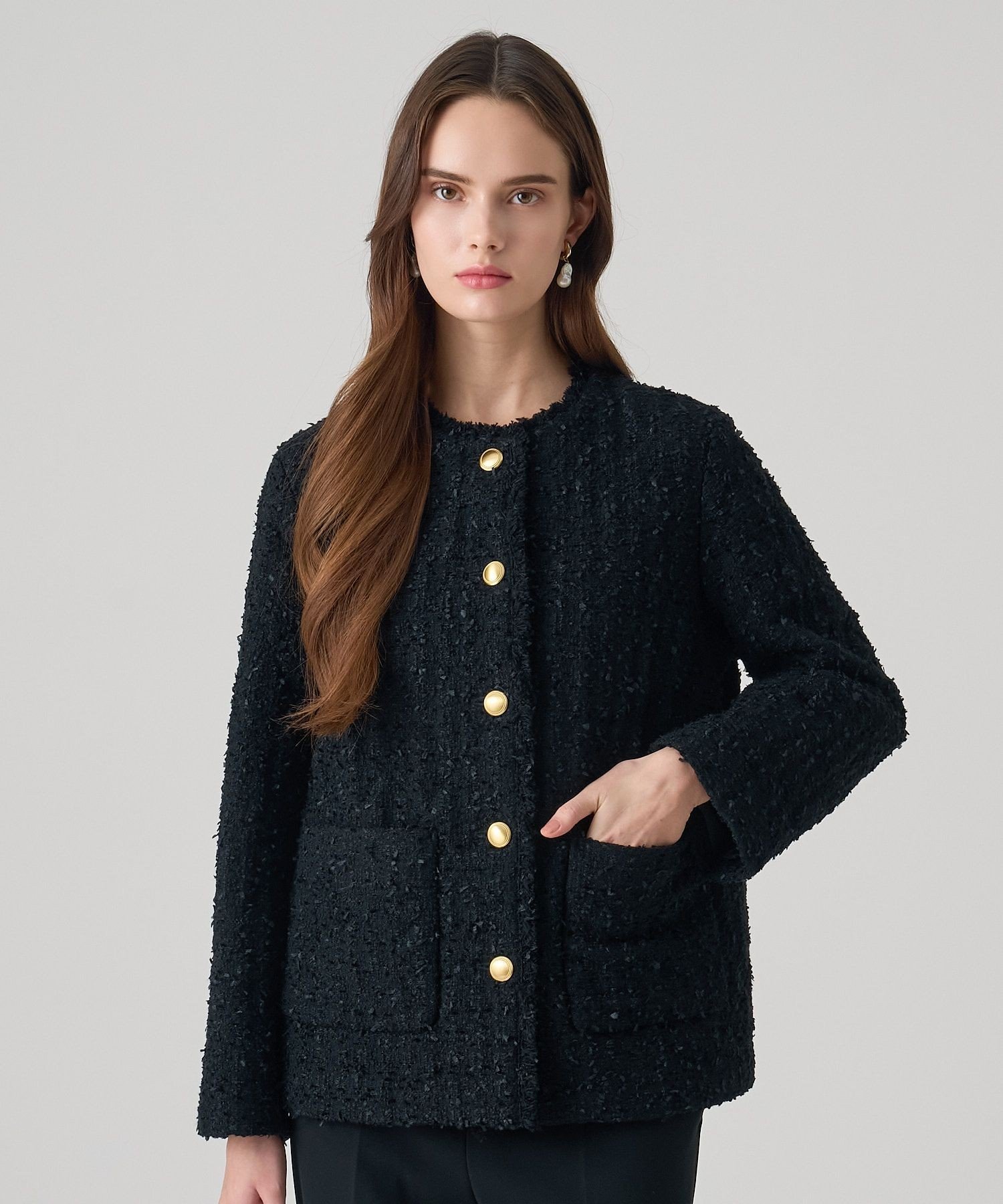 【SALE/40%OFF】ANAYI フラッグツイードキルティングコート アナイ ジャケット・アウター その他のジャケット・アウター ブラック ホワイト【送料無料】