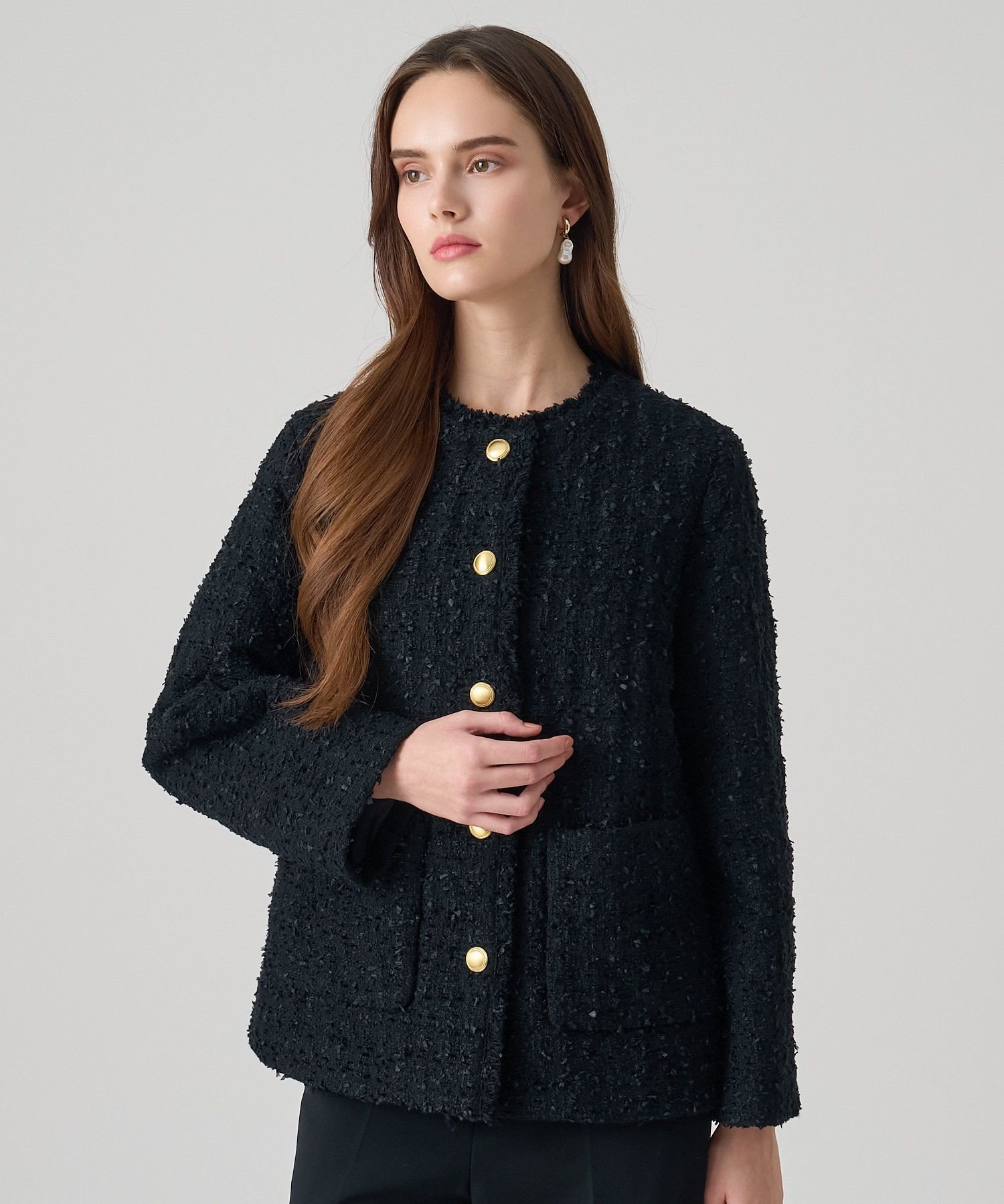 【SALE/40%OFF】ANAYI フラッグツイードキルティングコート アナイ ジャケット・アウター その他のジャケット・アウター ブラック ホワイト【送料無料】