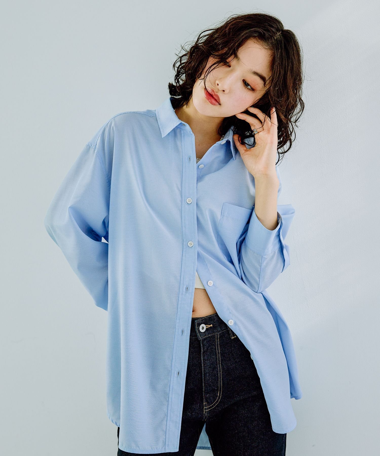 トップス LEPSIM LEPSIM｜BIG刺繍ストライプシャツ | Rakuten Fashion(楽天