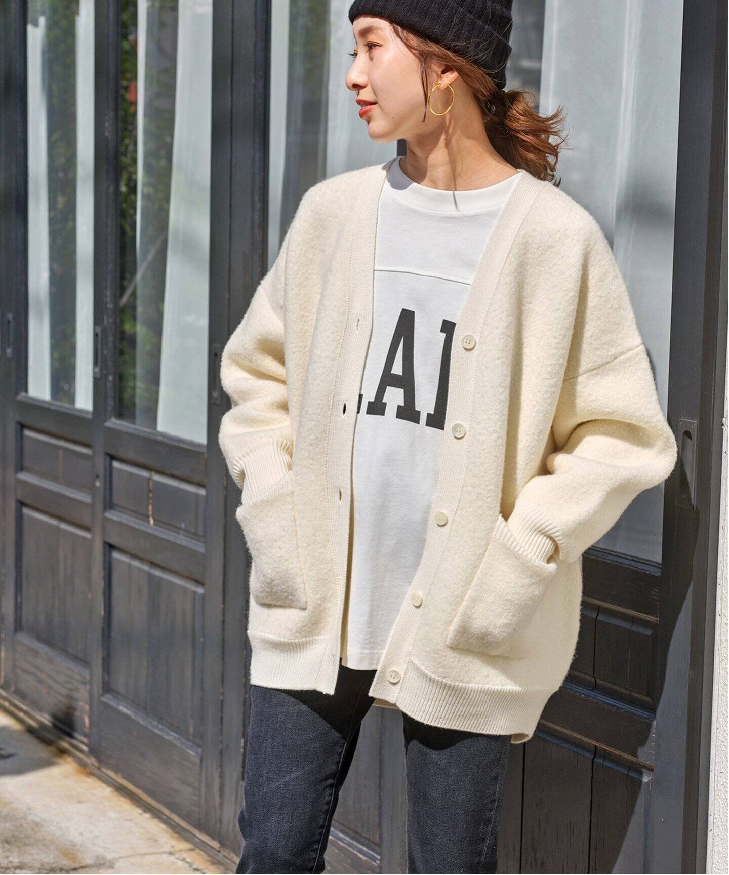 SALE／30%OFF】Spick & Span ブークレダブルフェイス カーディガン