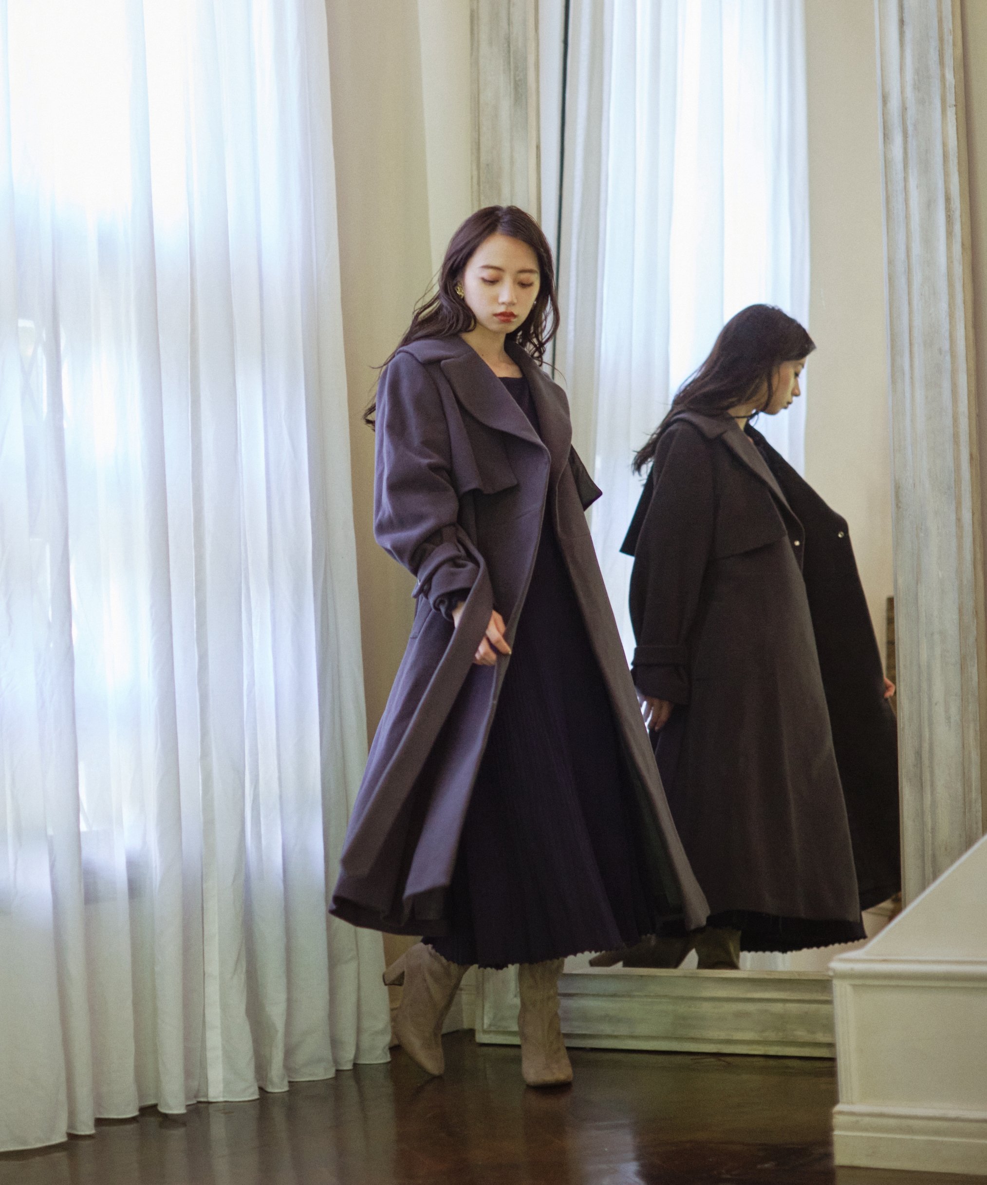 SALE／37%OFF】JILL by JILLSTUART ビッグカラーウールトレンチコート 