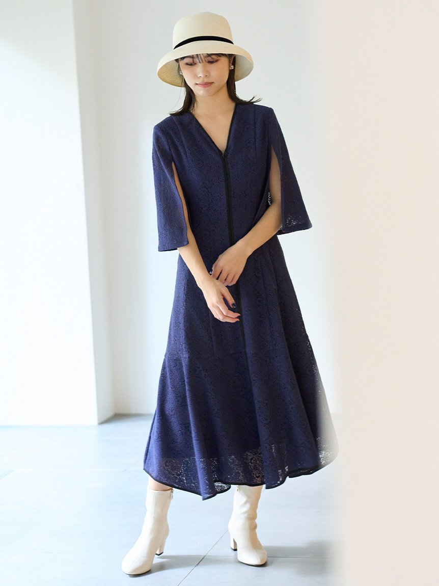 SALE／30%OFF】CELFORD タイルレースパイピングワンピース セル