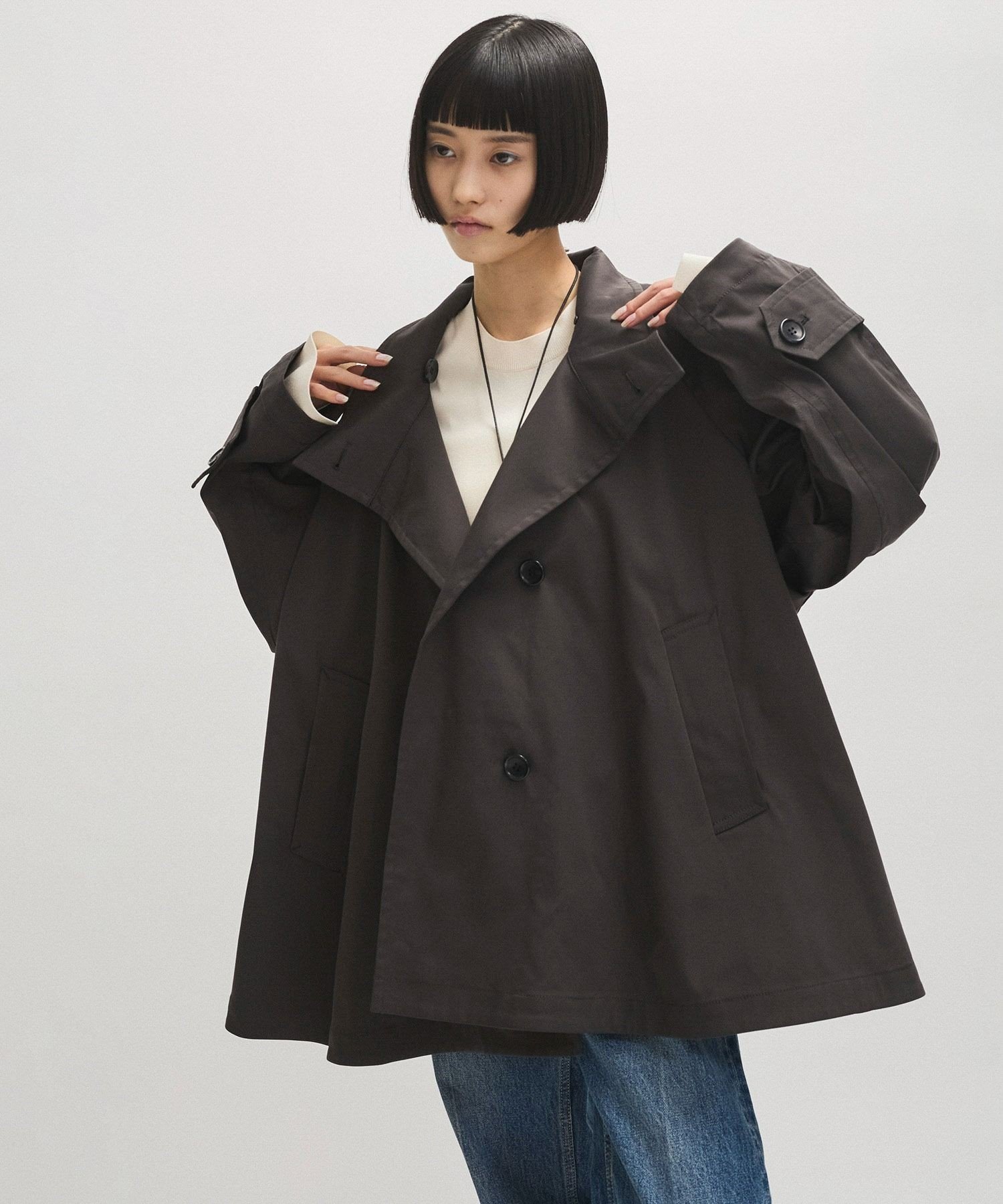 ADAM ET ROPE' FEMME 【定番人気】フレアミドルトレンチコート