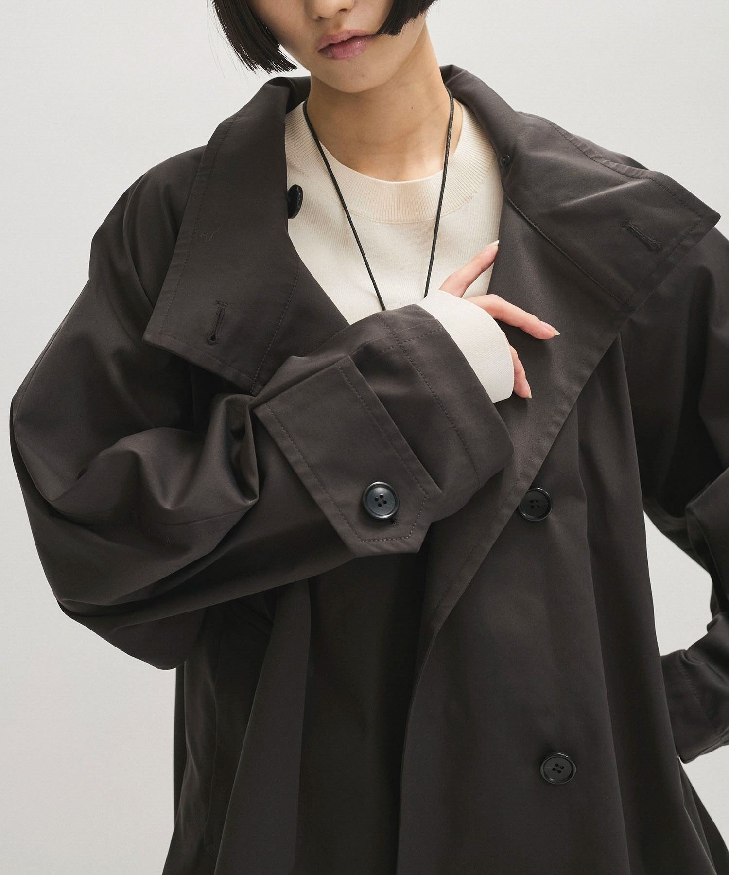 ADAM ET ROPE' FEMME 【定番人気】フレアミドルトレンチコート