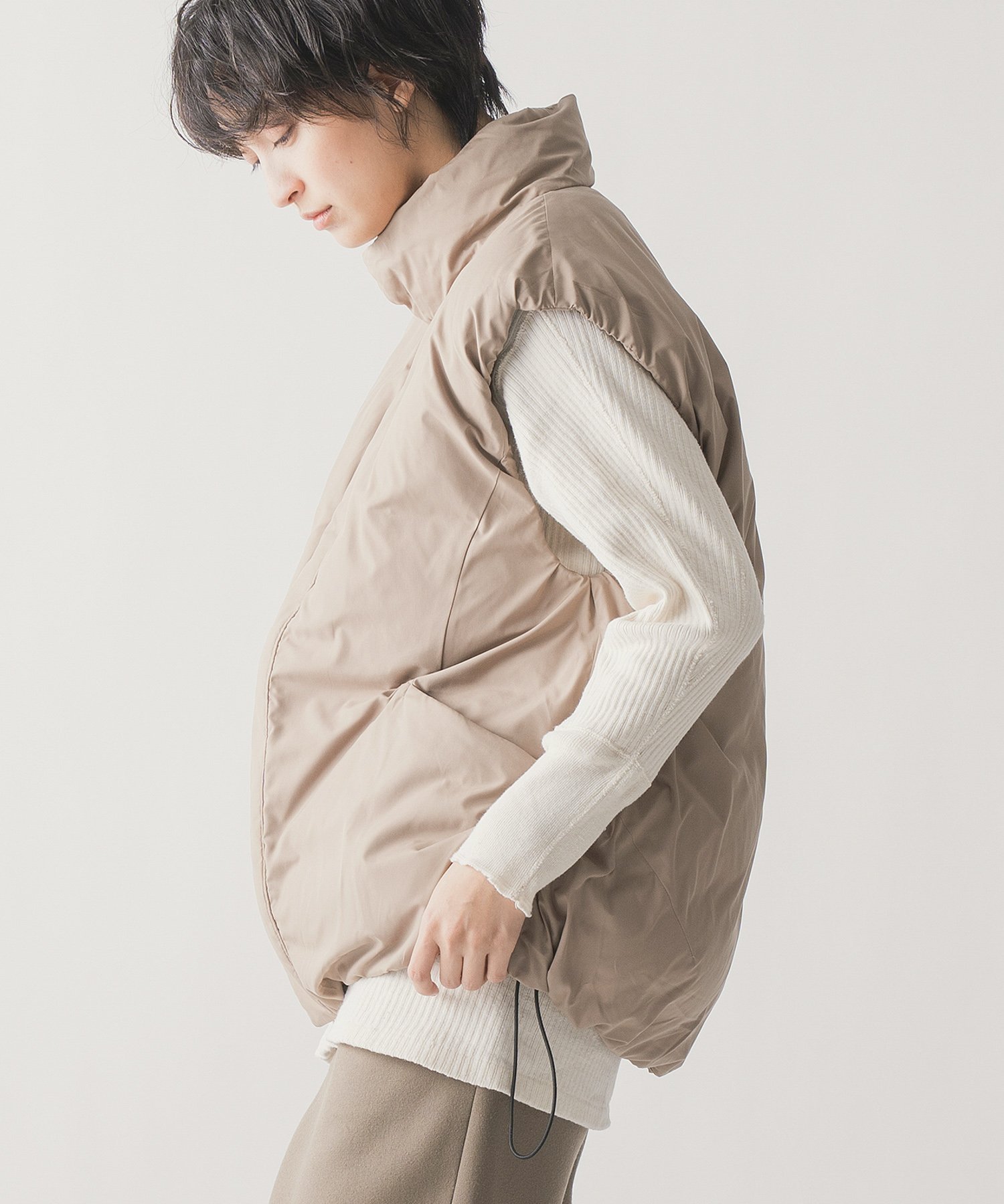 miffewベスト新品 miffew ミフュー カラーレス ダウン ベスト “COLLARLESS DOWN VEST