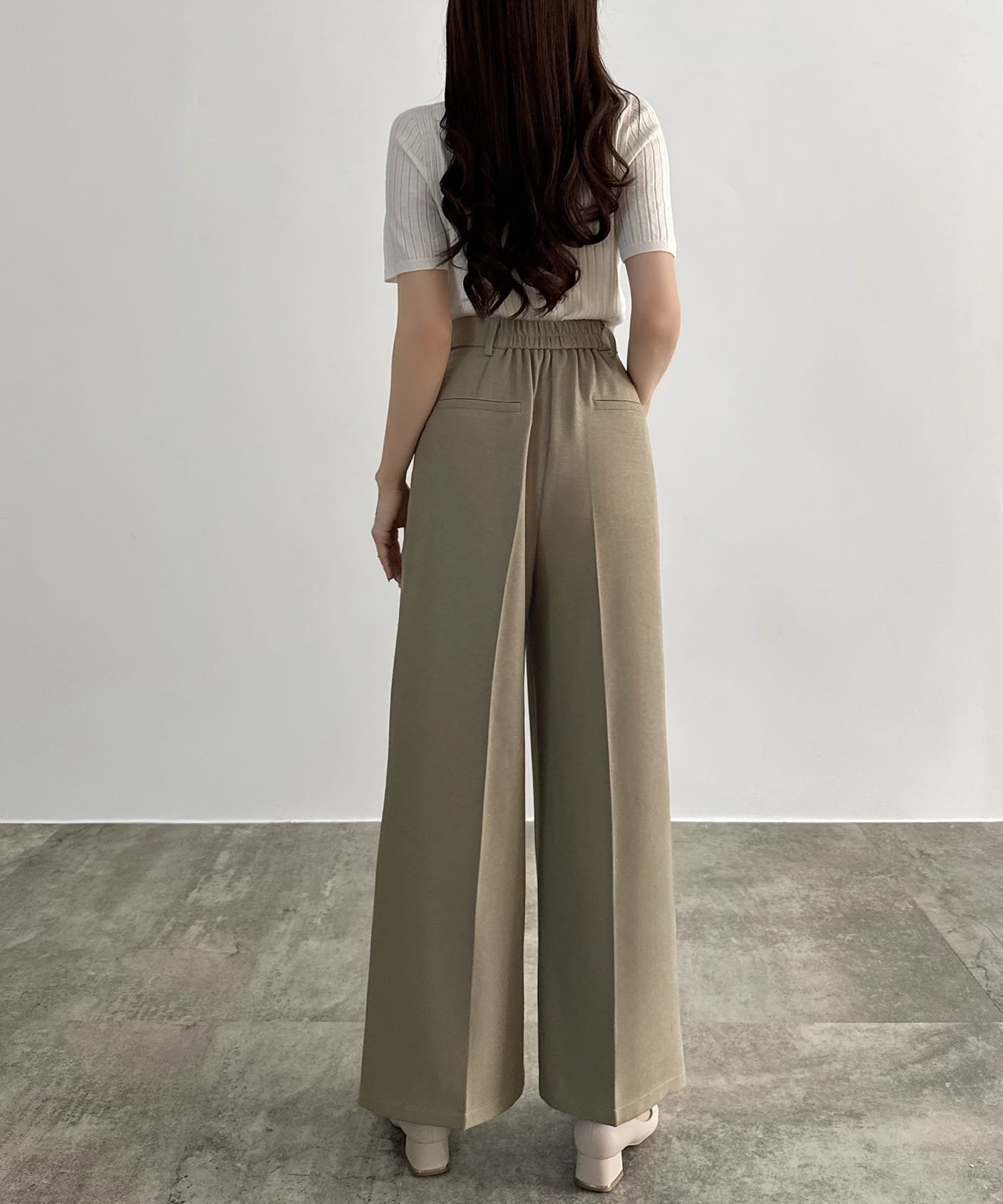 【SALE/16%OFF】JUNOAH CENEA デザインビスチェ+ワイドパンツSET ジュノア パンツ スラックス・ドレスパンツ ベージュ ブラック【送料無料】