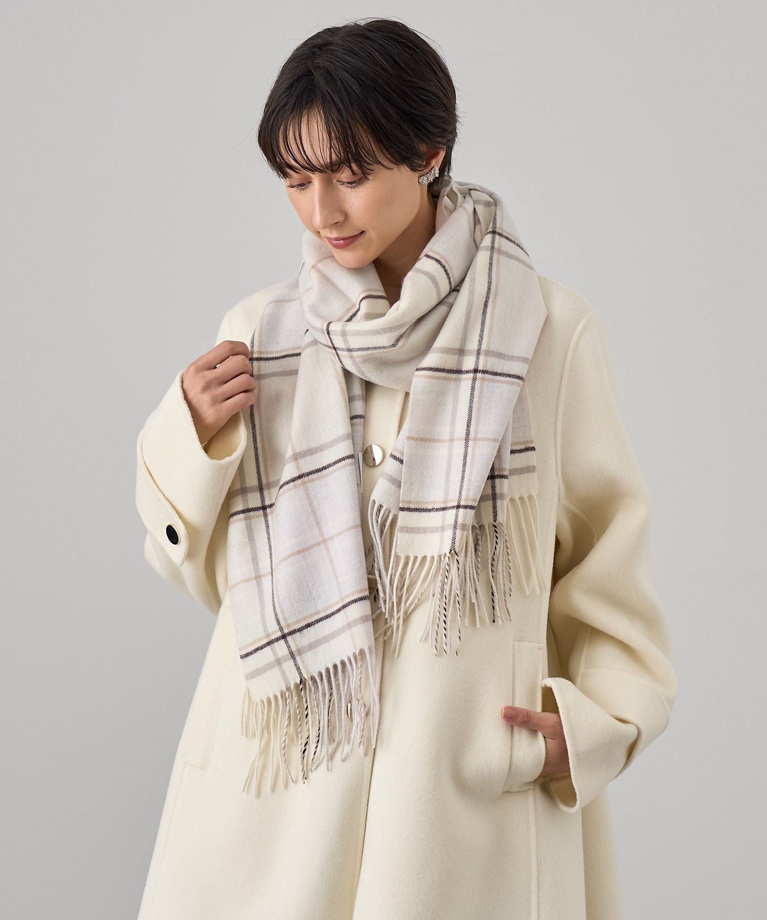 楽天市場】マドラスチェックカシミヤストール ANAYI アナイ