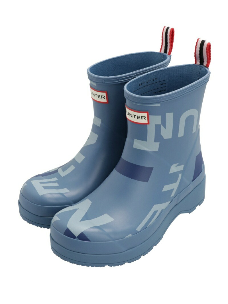 楽天市場 Hunter M メンズ プレイブーツショートエクスプローデッドロゴ ハンター シューズ レインブーツ ブルー ホワイト 送料無料 Rakuten Fashion Men