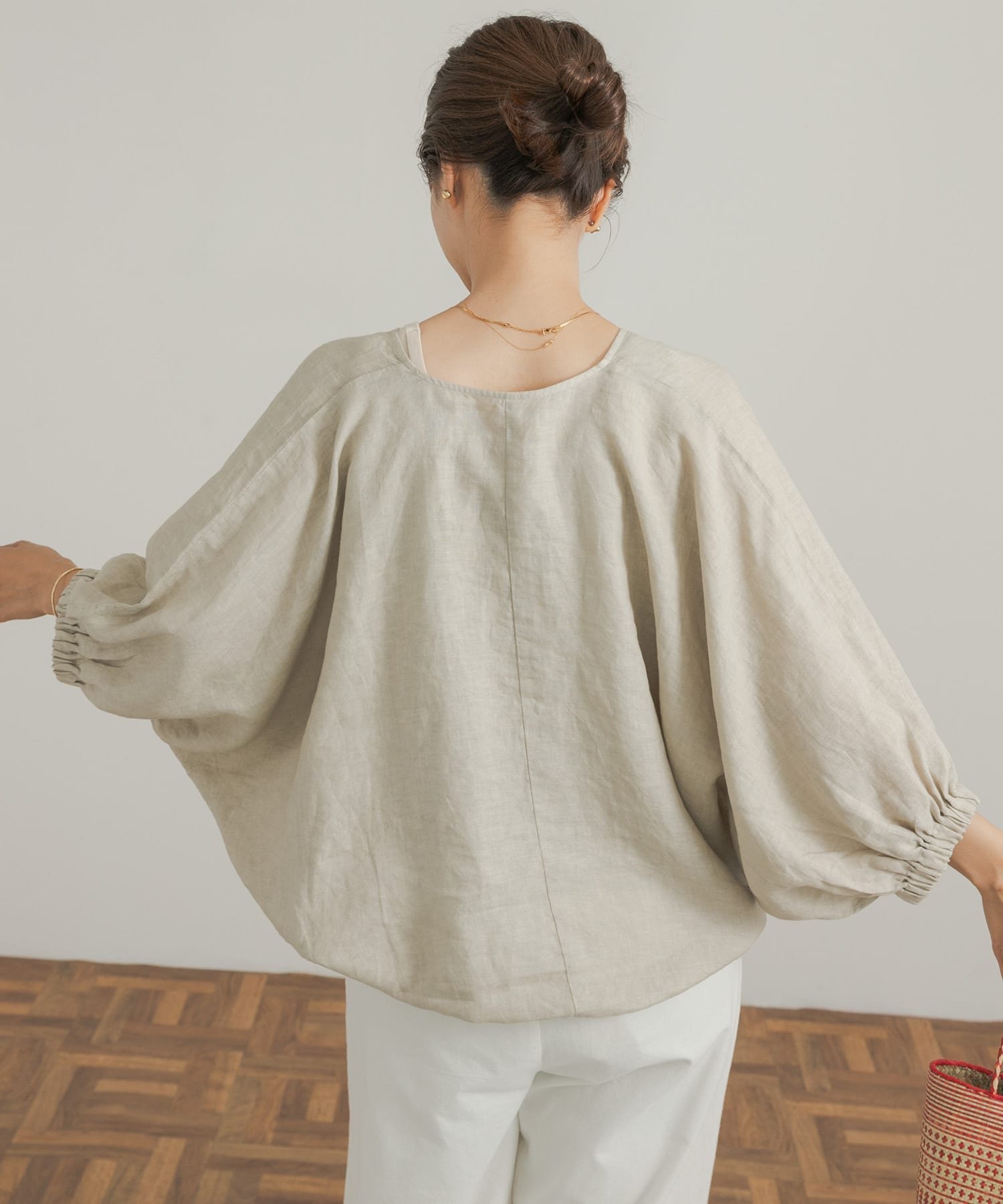 シアーリネンドロストドルマンシャツ2 SALON adam et rope' ブラウス シャツ シアーリネンスキッパー