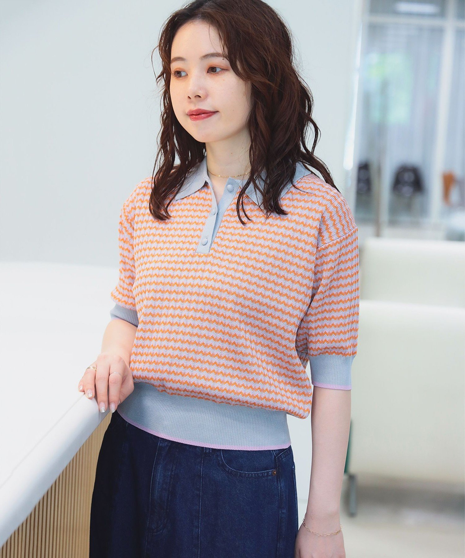 楽天市場】マルチジャカード ニットポロ BEAMS HEART WOMEN ビームス