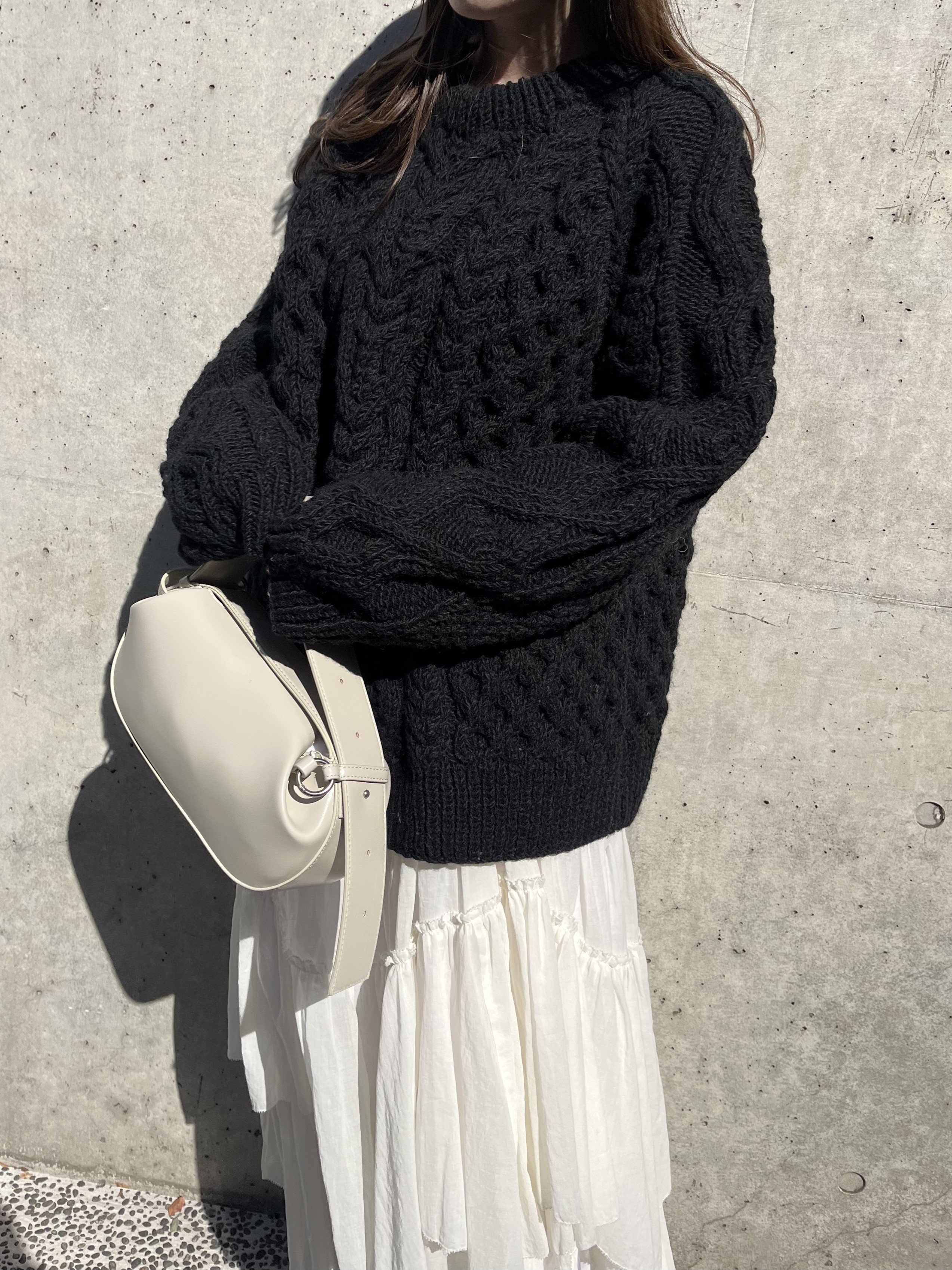 CASA FLINE アラン模様ハンドニットプルオーバー カーサフライン 