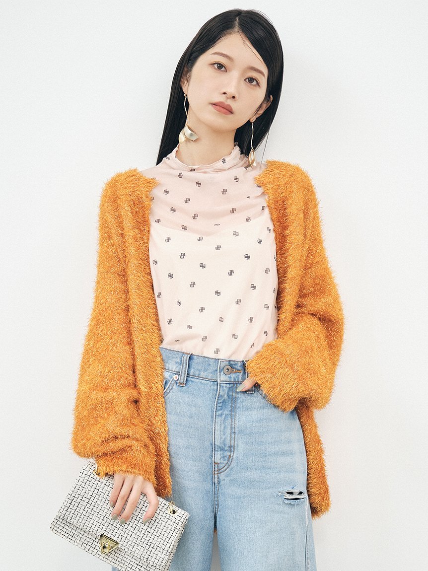 SALE／50%OFF】Lily Brown フラッフィーラメニットカーデ リリー