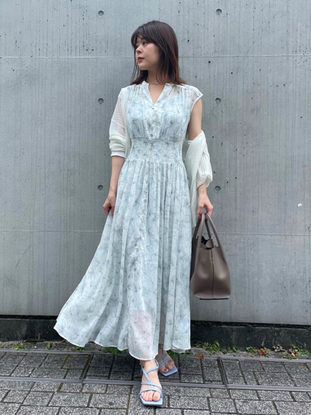 SALE／50%OFF】FRAY I.D ラインアートシフォンクレープワンピース 